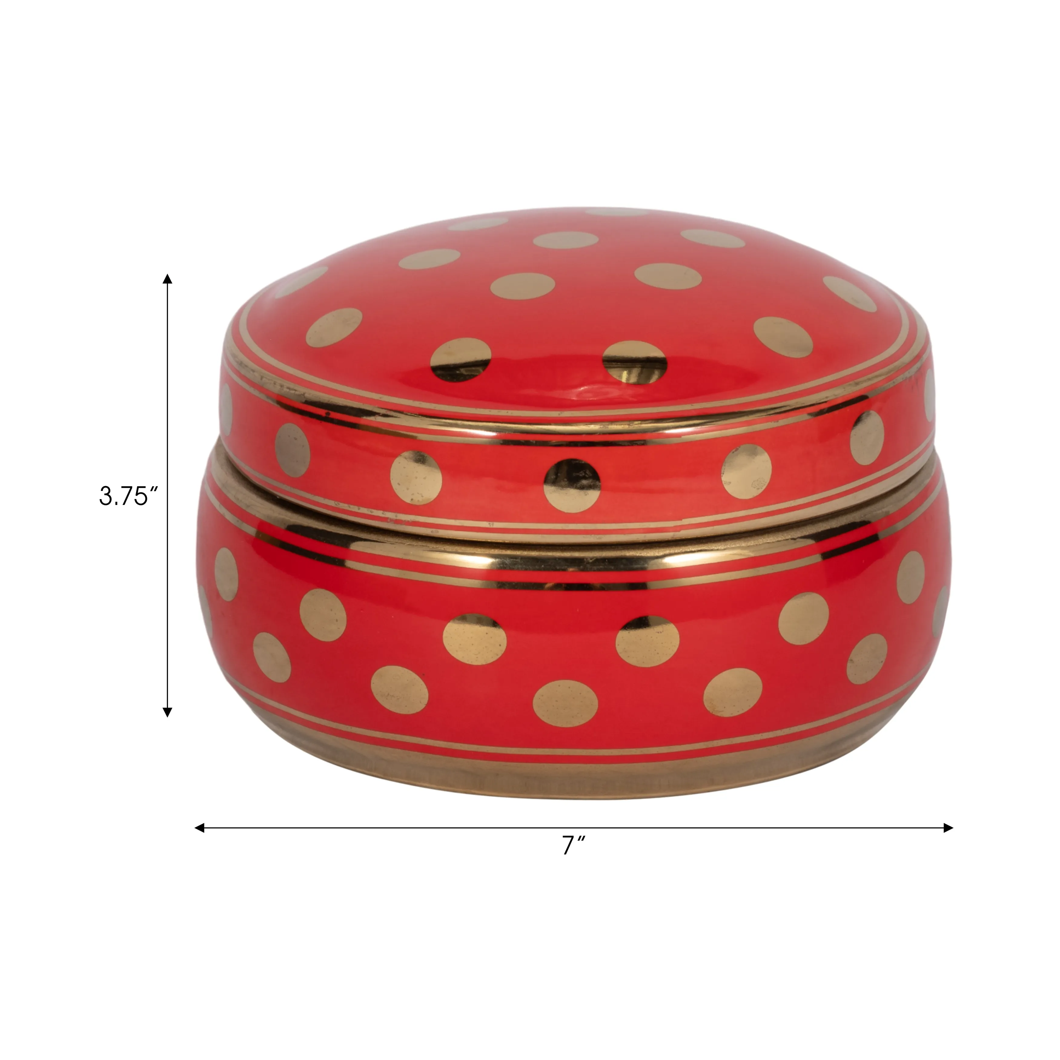 Red/gold Polka Dot Box 7"