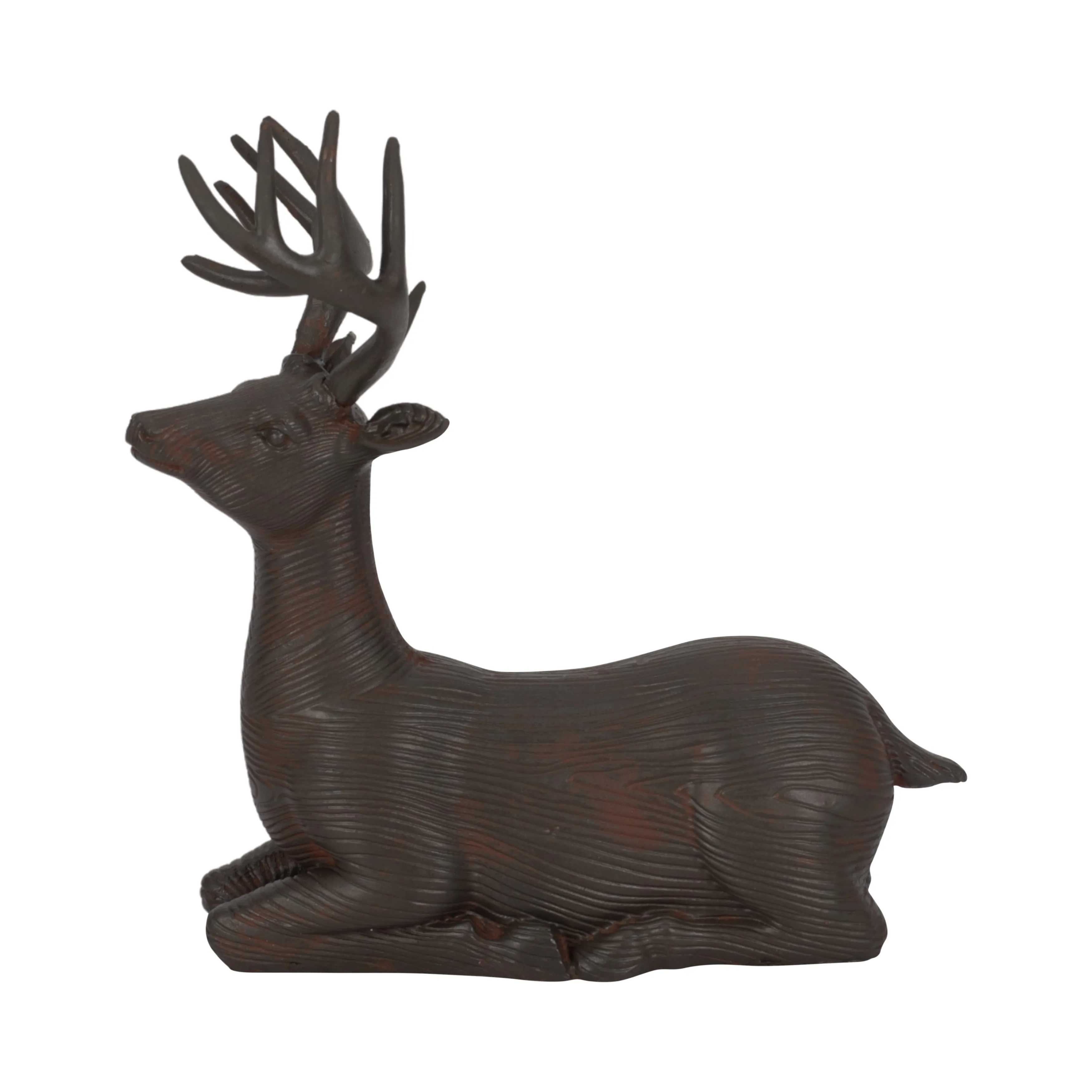 Resin, 11"h Laying Reindeer Deco, Brown