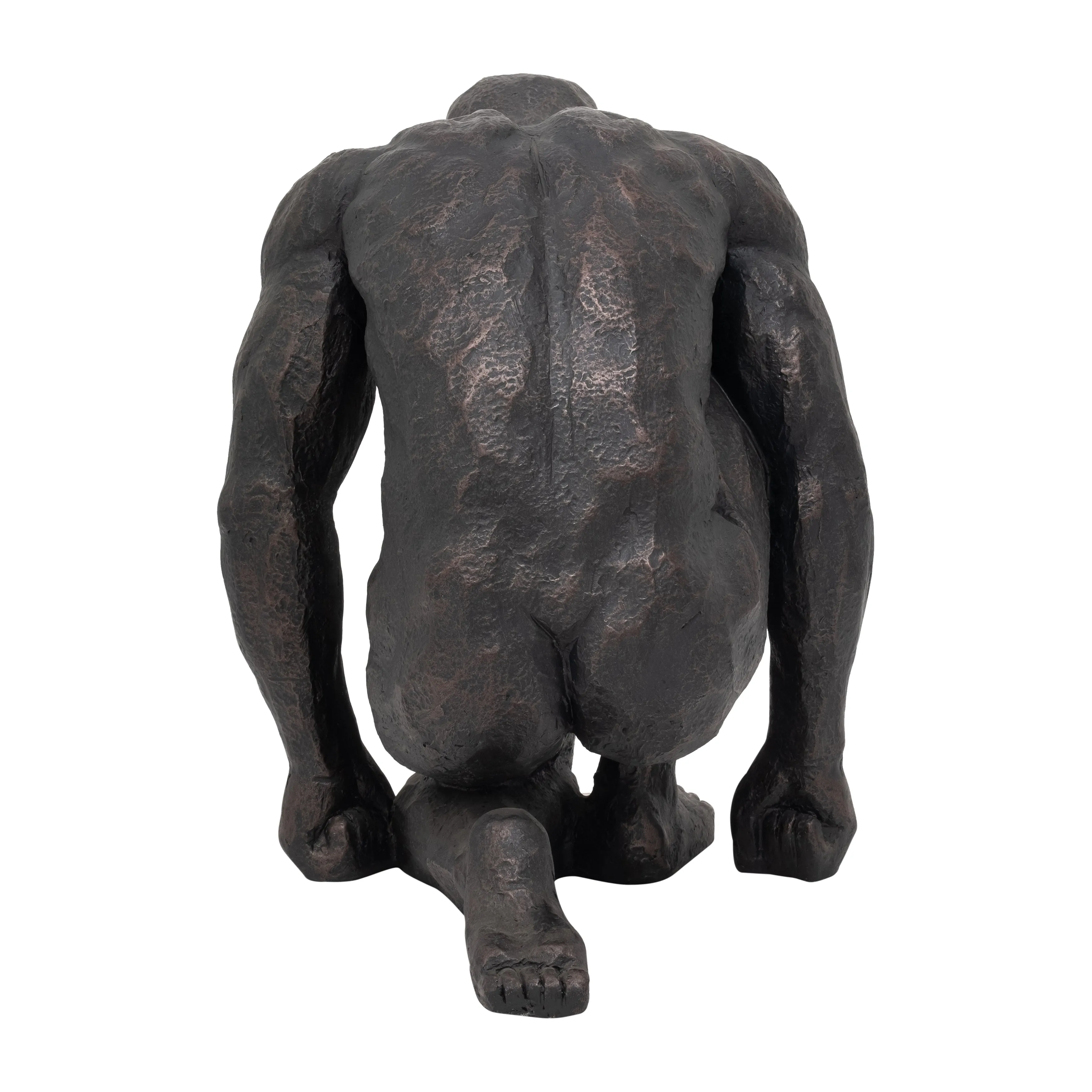 RESIN 16"H KNEELING MAN, BLACK