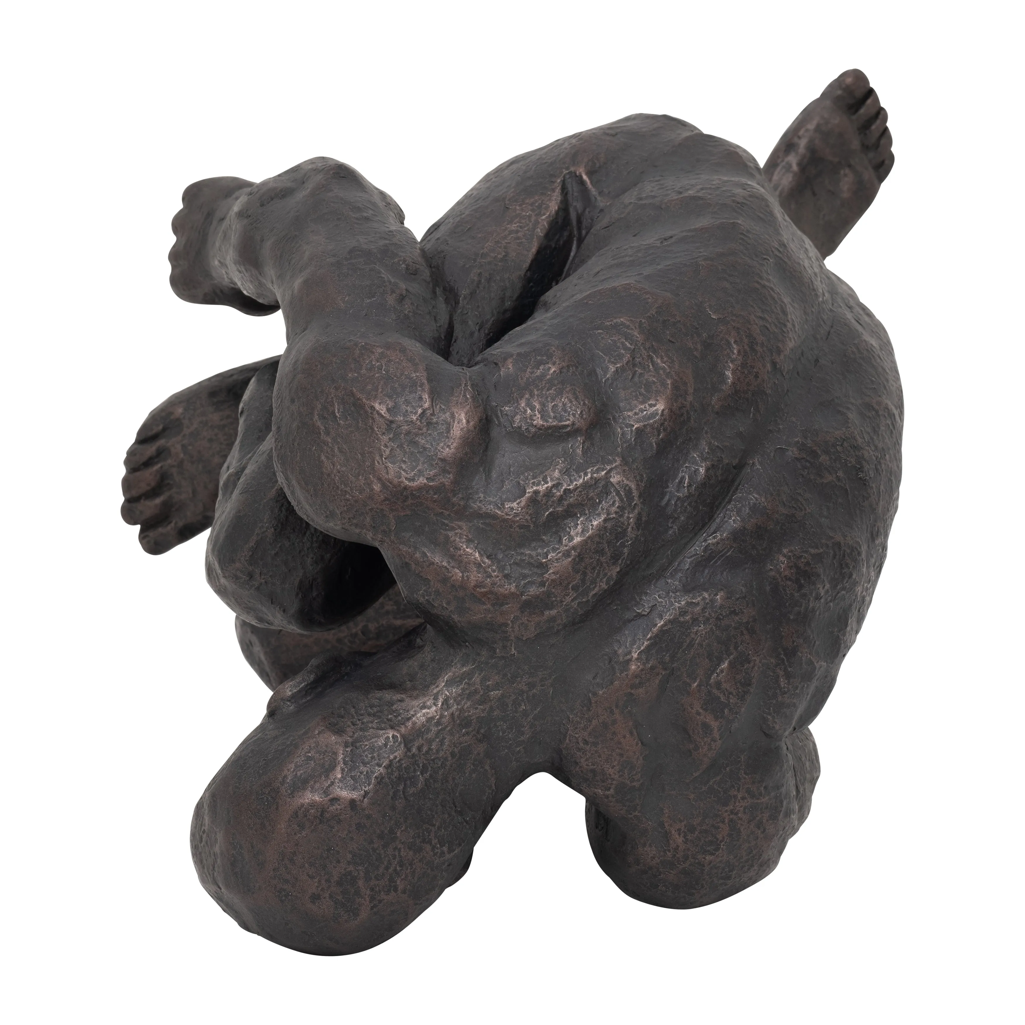 RESIN 16"H KNEELING MAN, BLACK