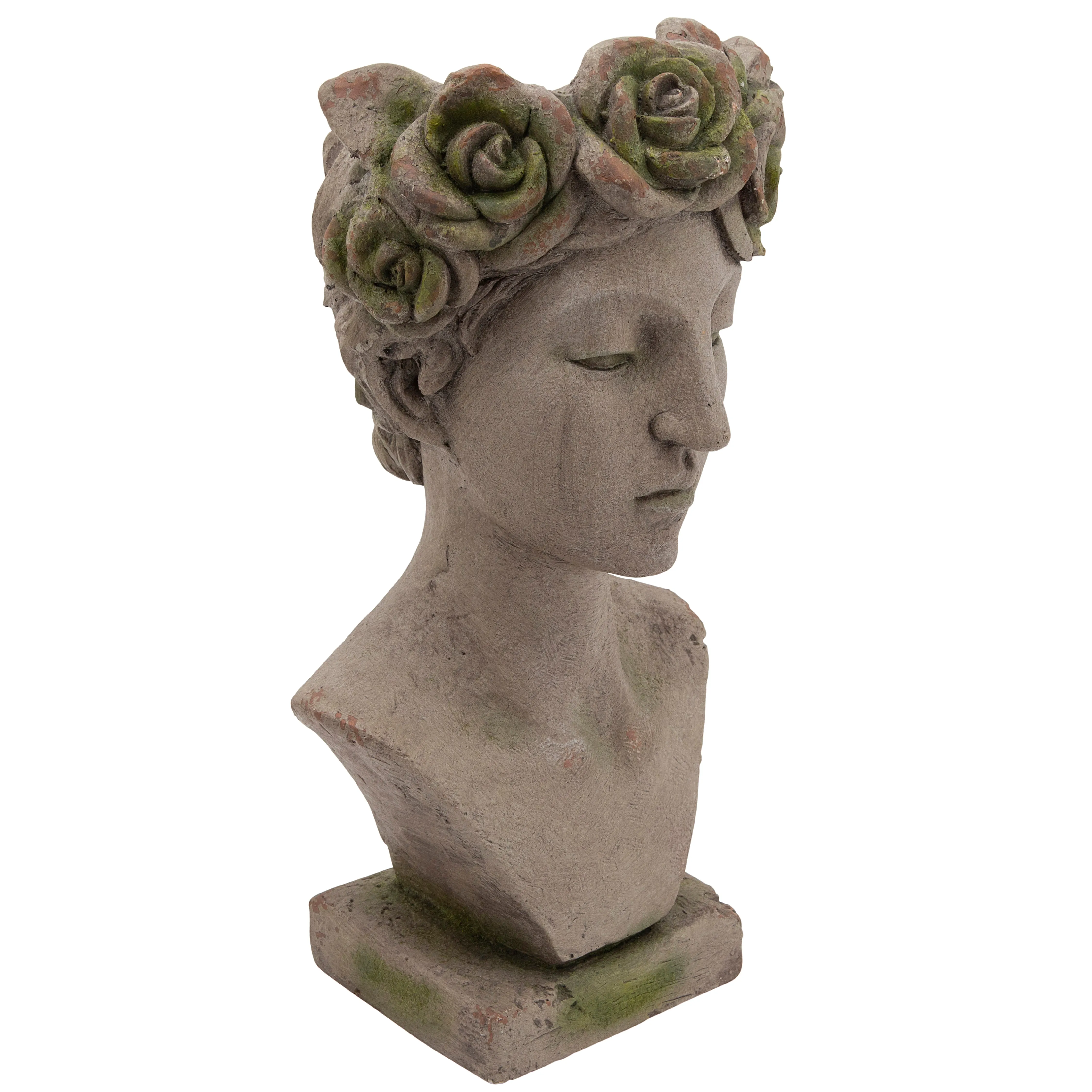 RESIN, 22"H LADY GLARING, GRAY