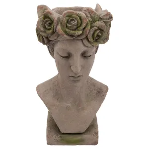 RESIN, 22"H LADY GLARING, GRAY