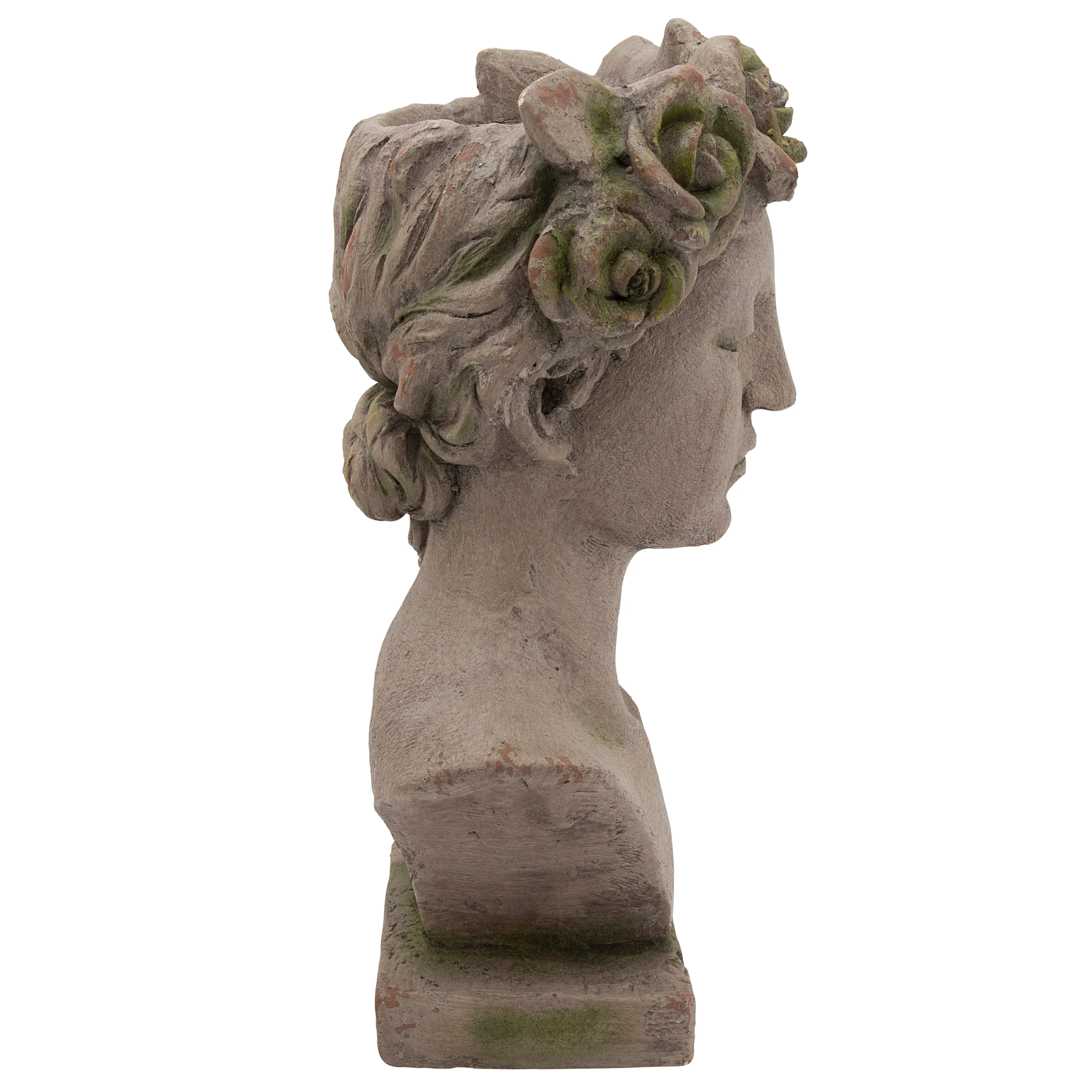 RESIN, 22"H LADY GLARING, GRAY