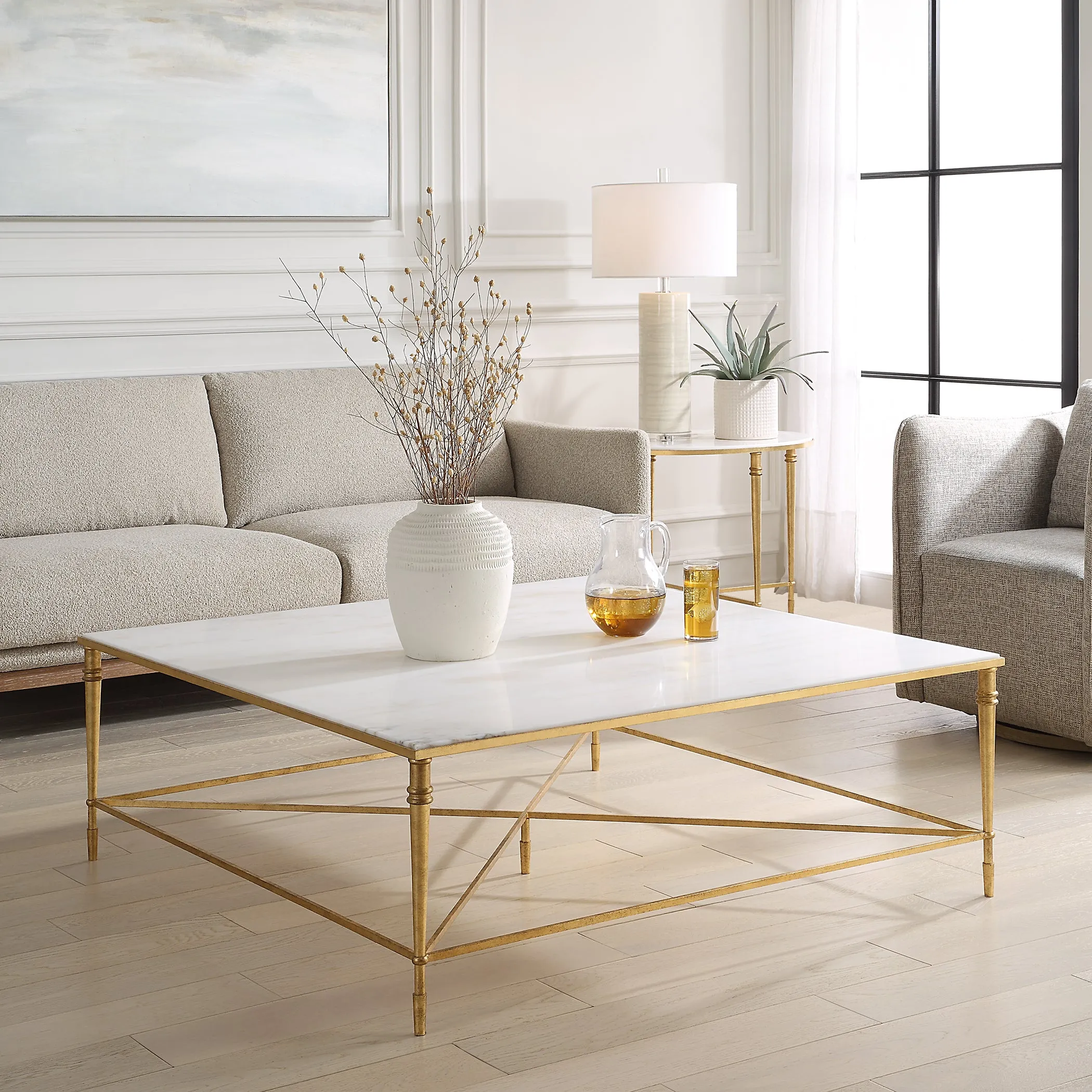 ROSHN 122 W x 43 H x 122 D Square Coffee Table