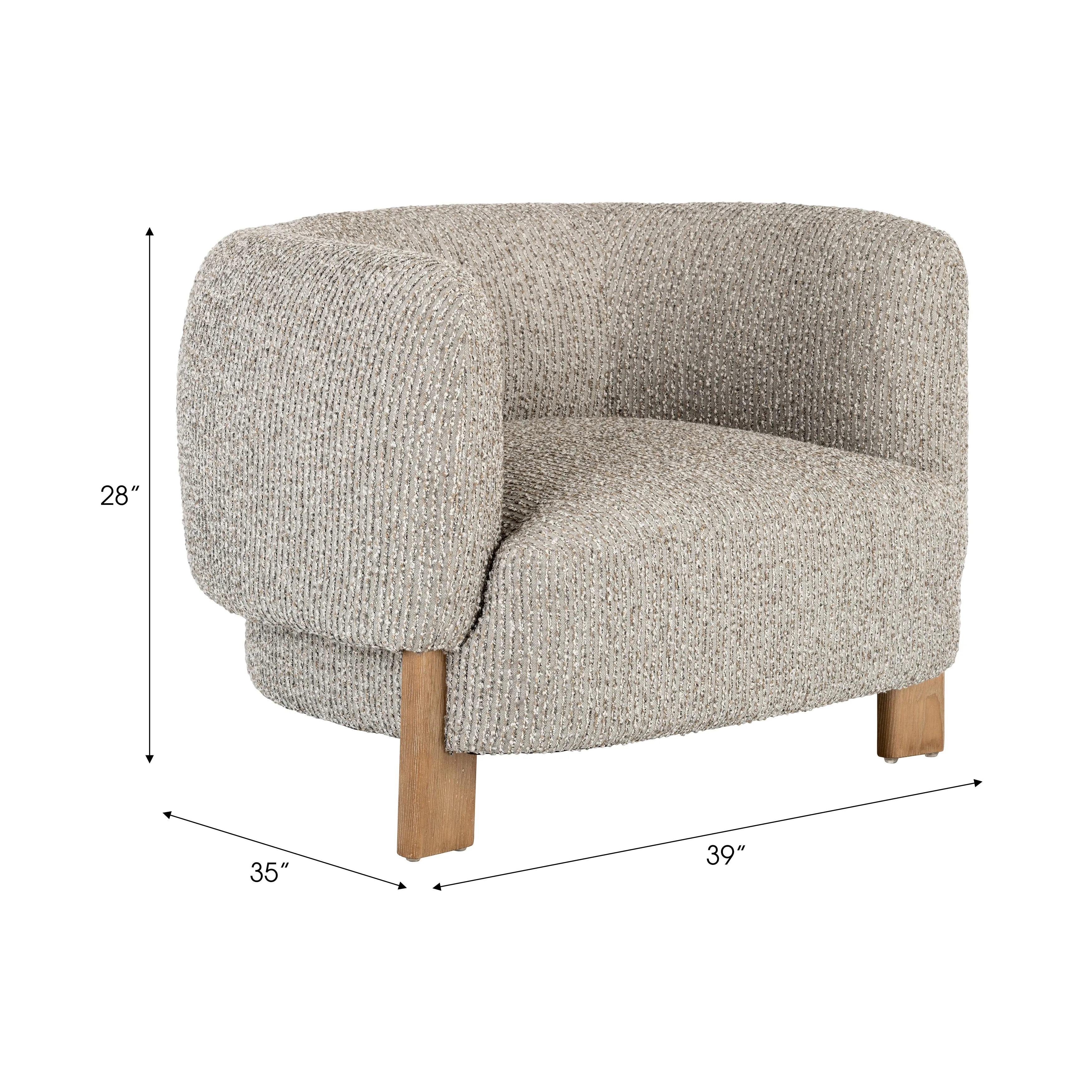 ROUND-BACK ACCENT CHAIR, TAN