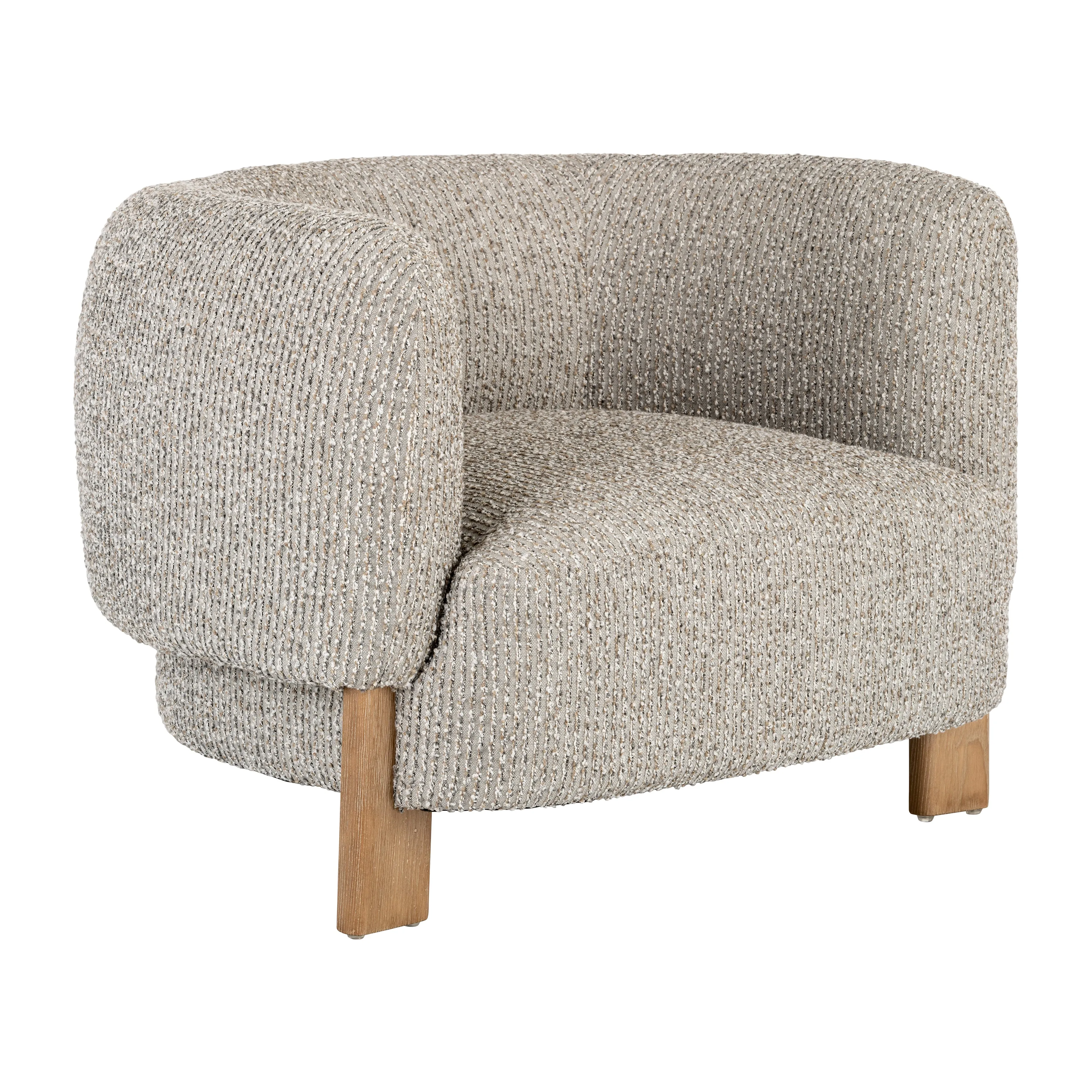 ROUND-BACK ACCENT CHAIR, TAN