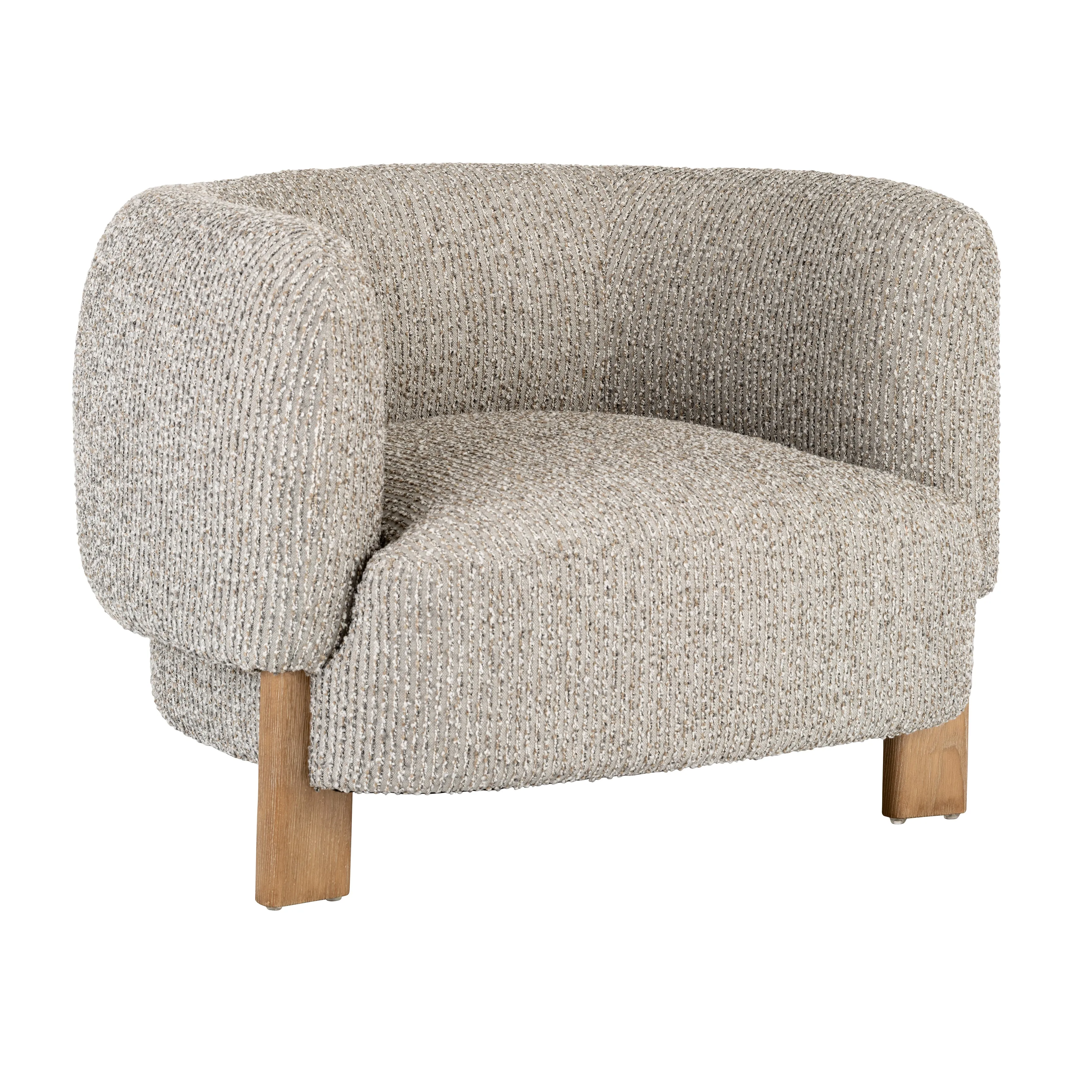 ROUND-BACK ACCENT CHAIR, TAN