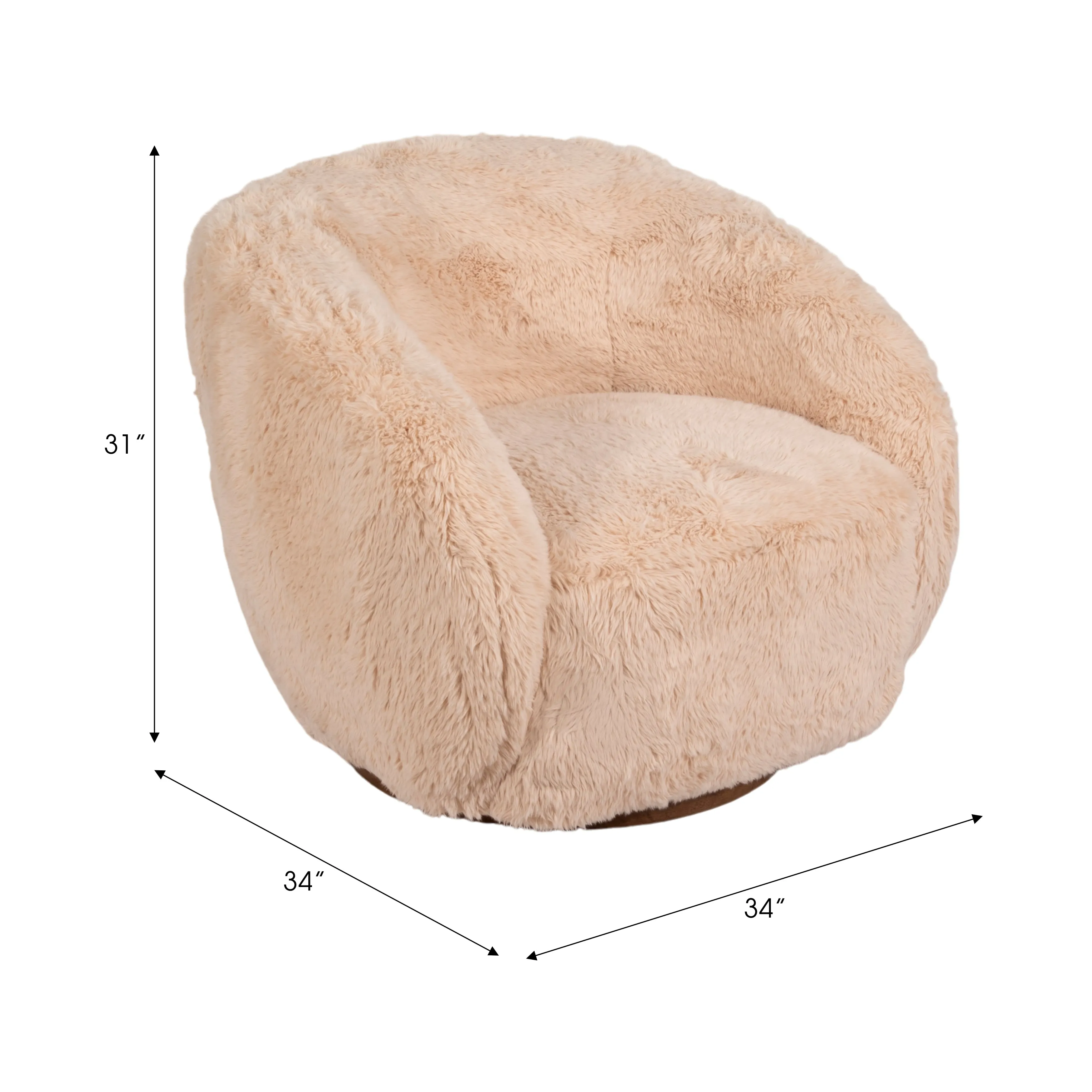 Roundback Swivel Chair, Sand