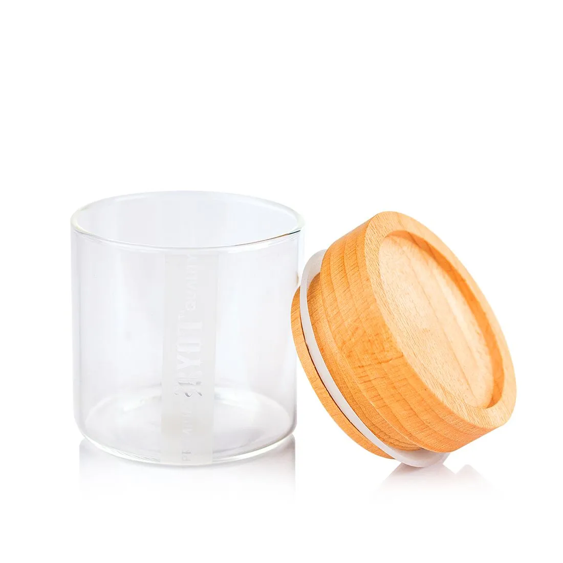 RYOT - Glass Jar w/ Tray Lid - Bamboo