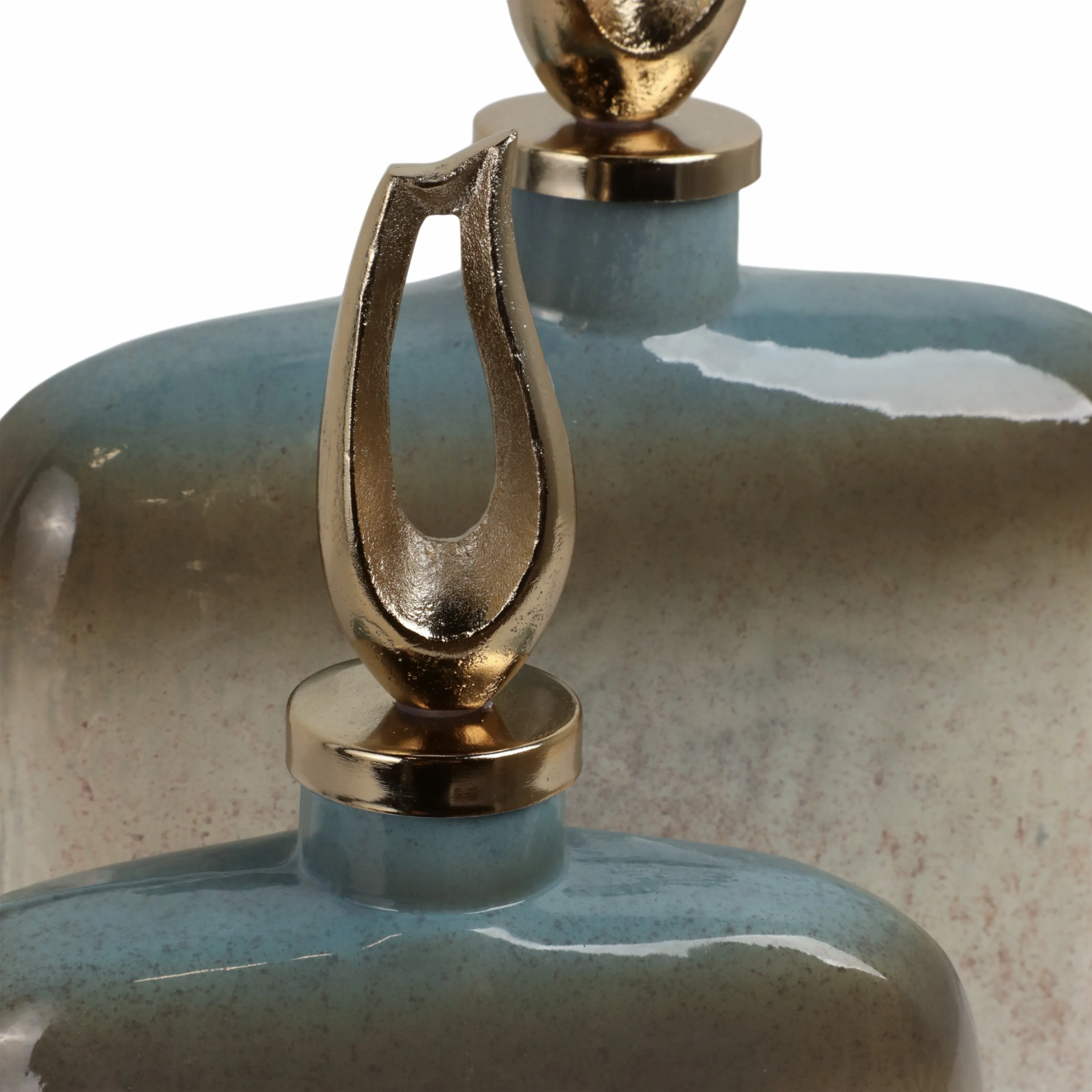 S/2 15/18" Ashford Glass Bottles With Metal Topper