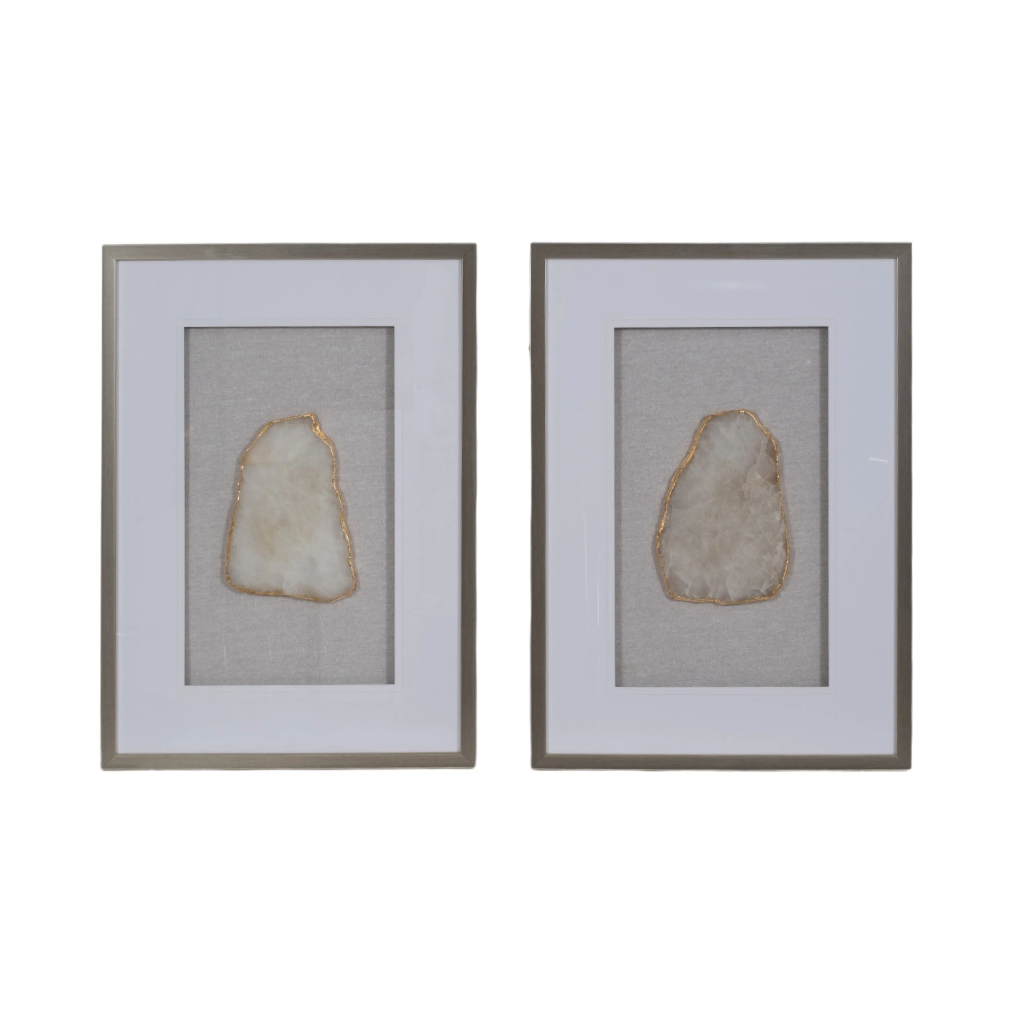 S/2 20x28 Nora Sliced Stone Shadowbox 2/a Wall Dec