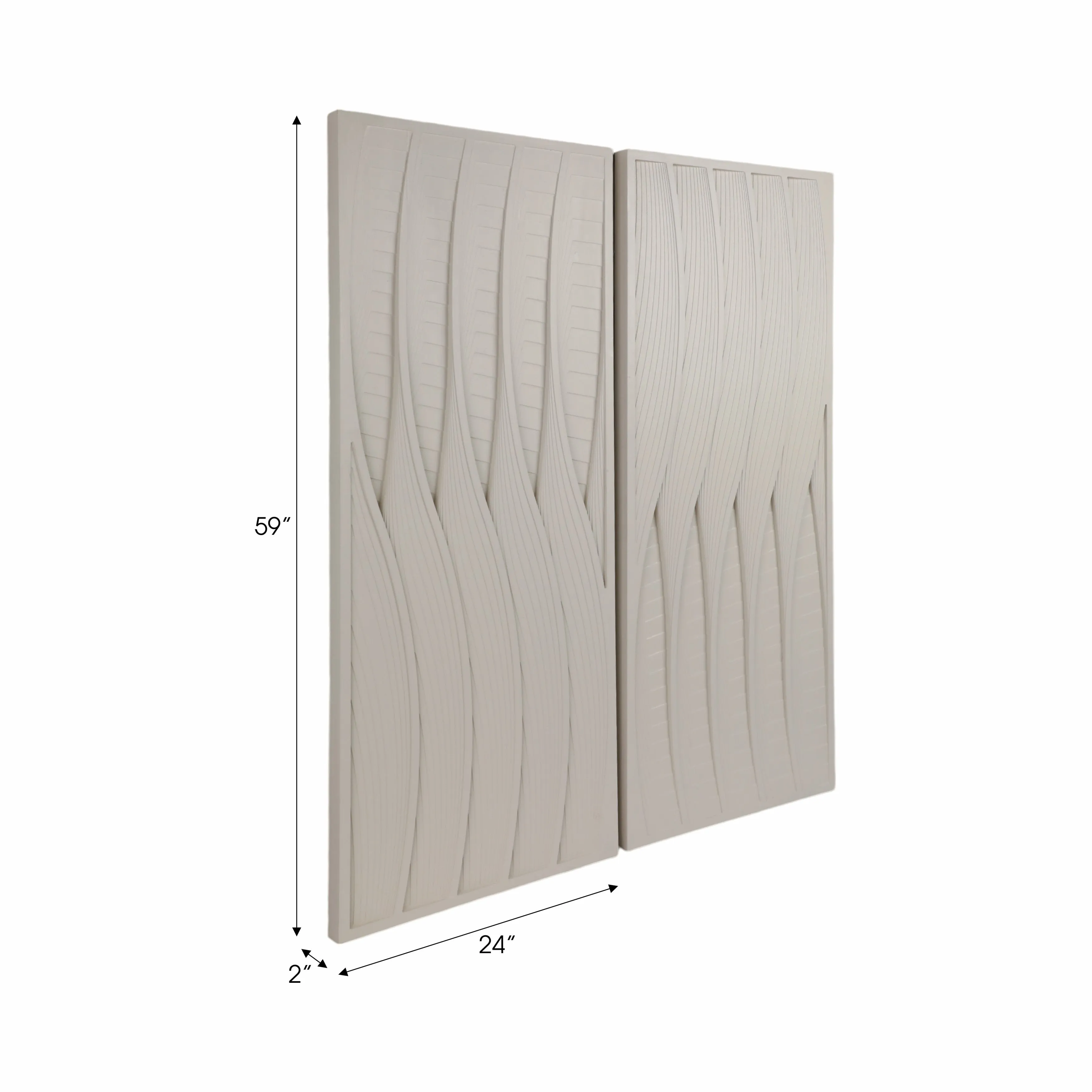 S/2 24X59 TRINITY DIMENSIONAL PLASTER WALL ART