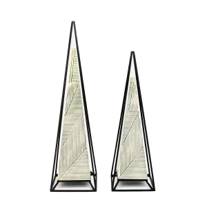 S/2 26/21" Carlisle Large Black And White Pyramids