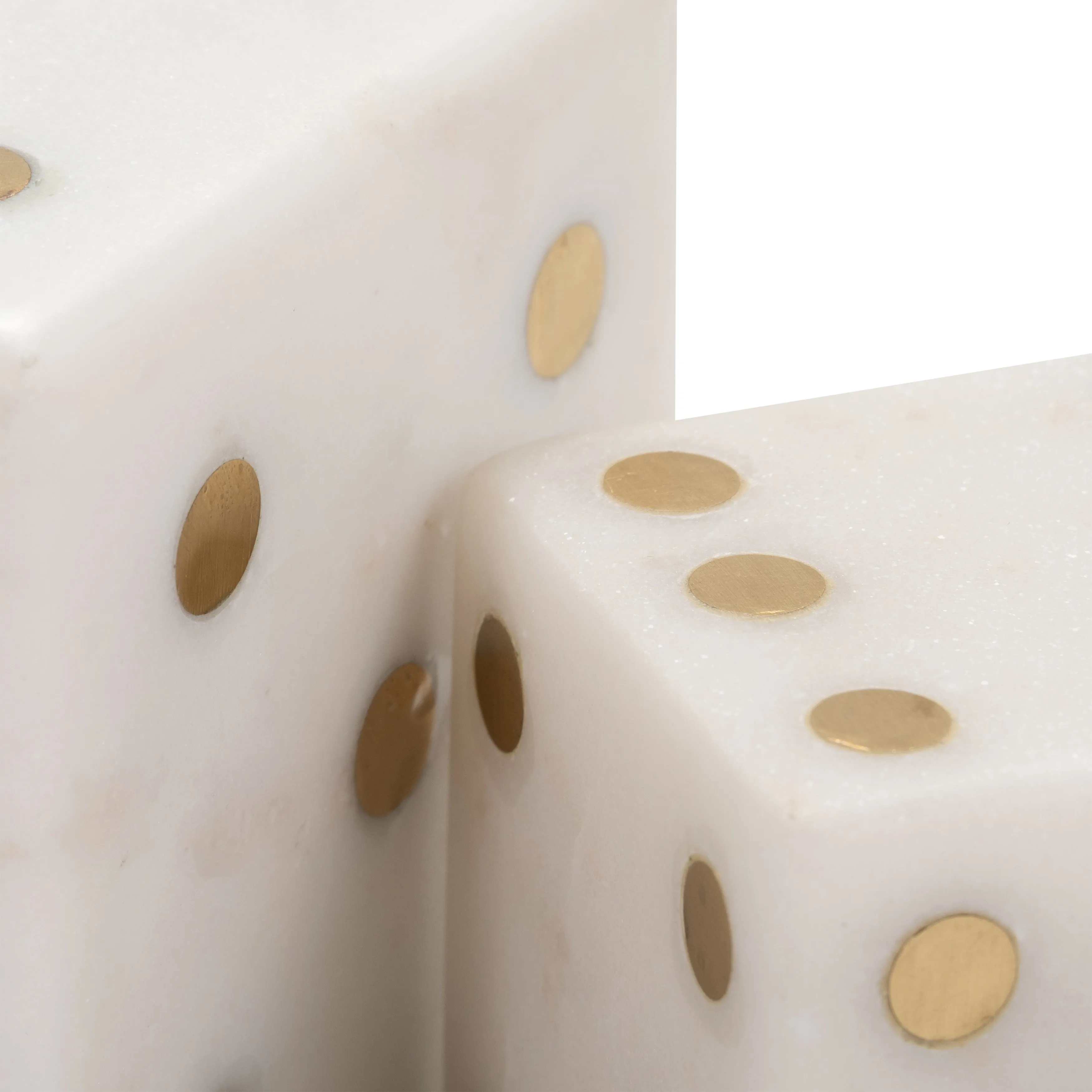 S/2 3/4" Mistry White Marble Dice