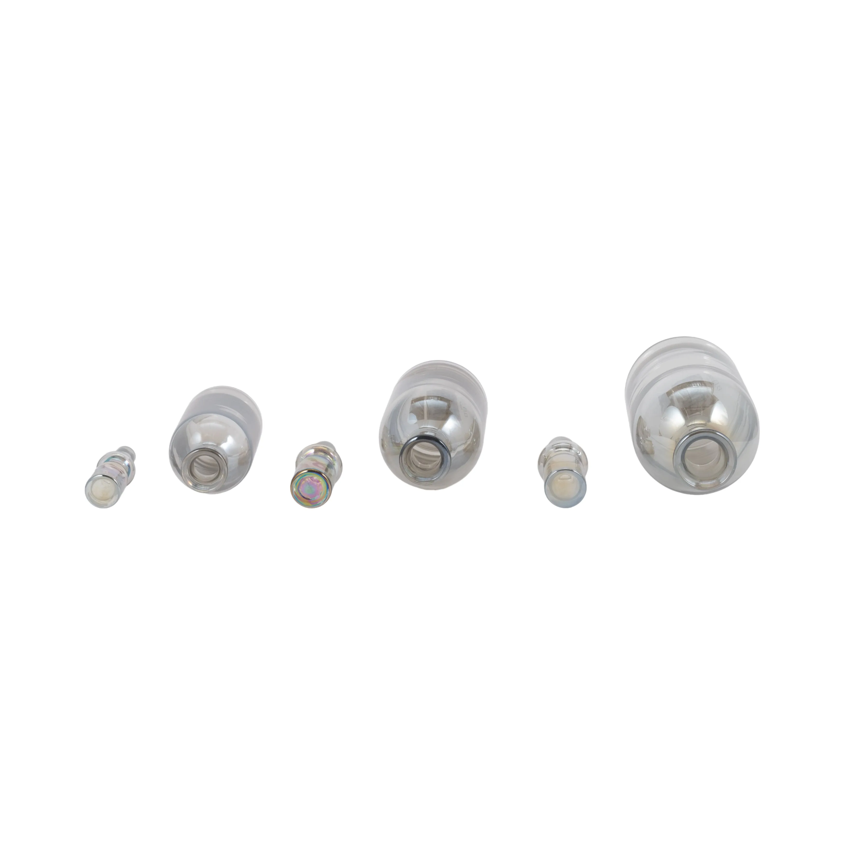 S/3 13/14/16" Callum Gray Glass Bottles, Gray