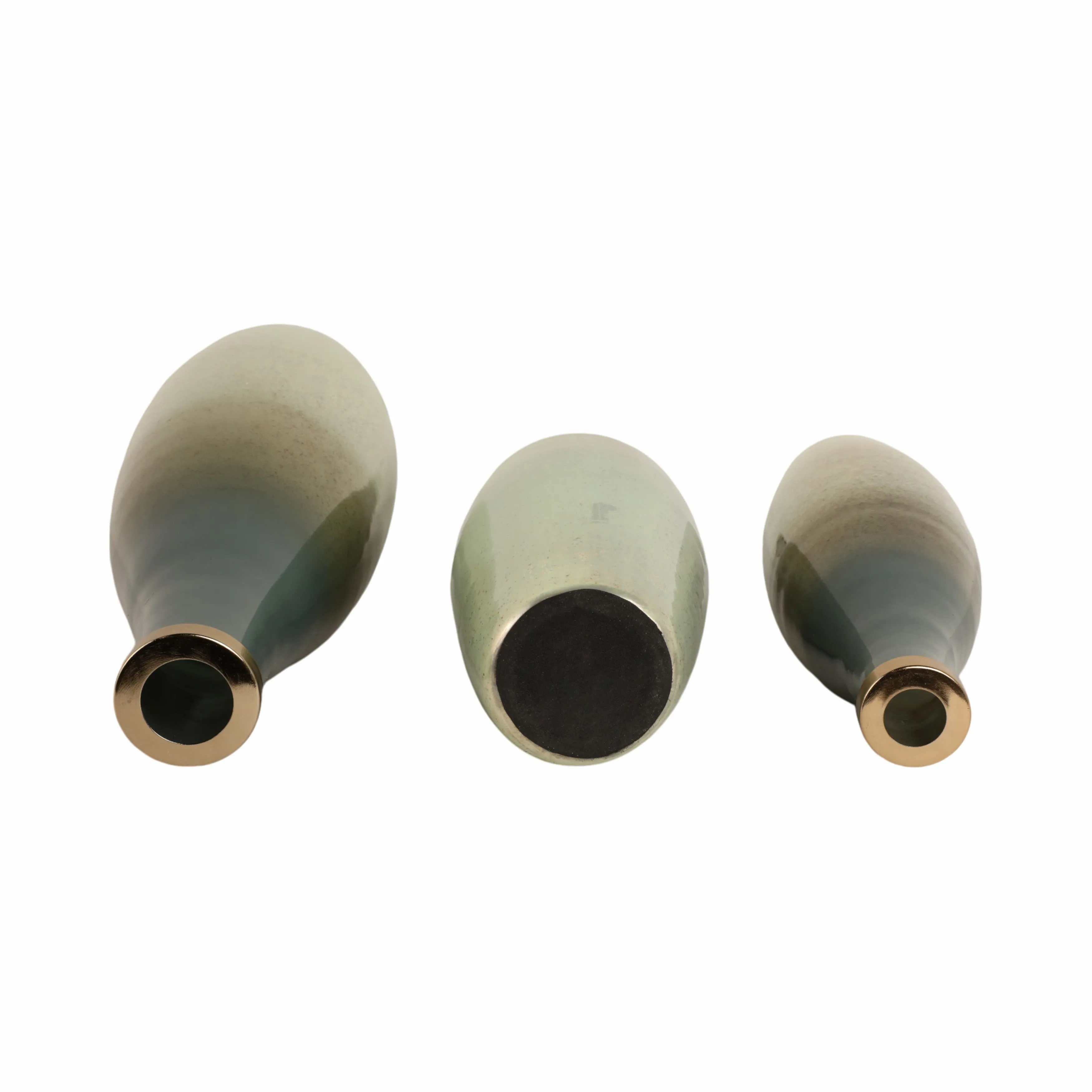 S/3 16/18/21" Windard Glass Bottles, Green