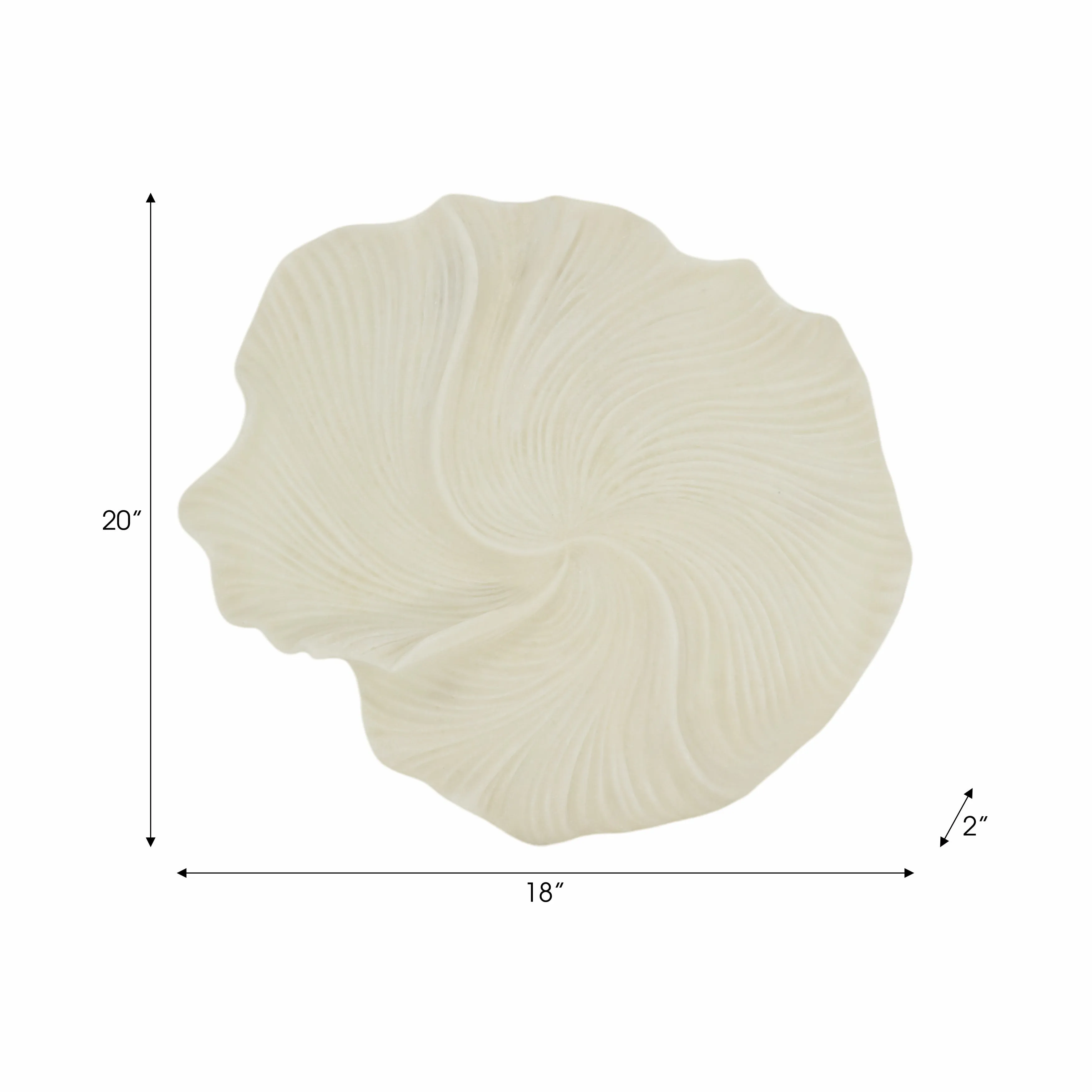 S/3 18/19/20" Majorca Quartz Resin Shell Wall Deco