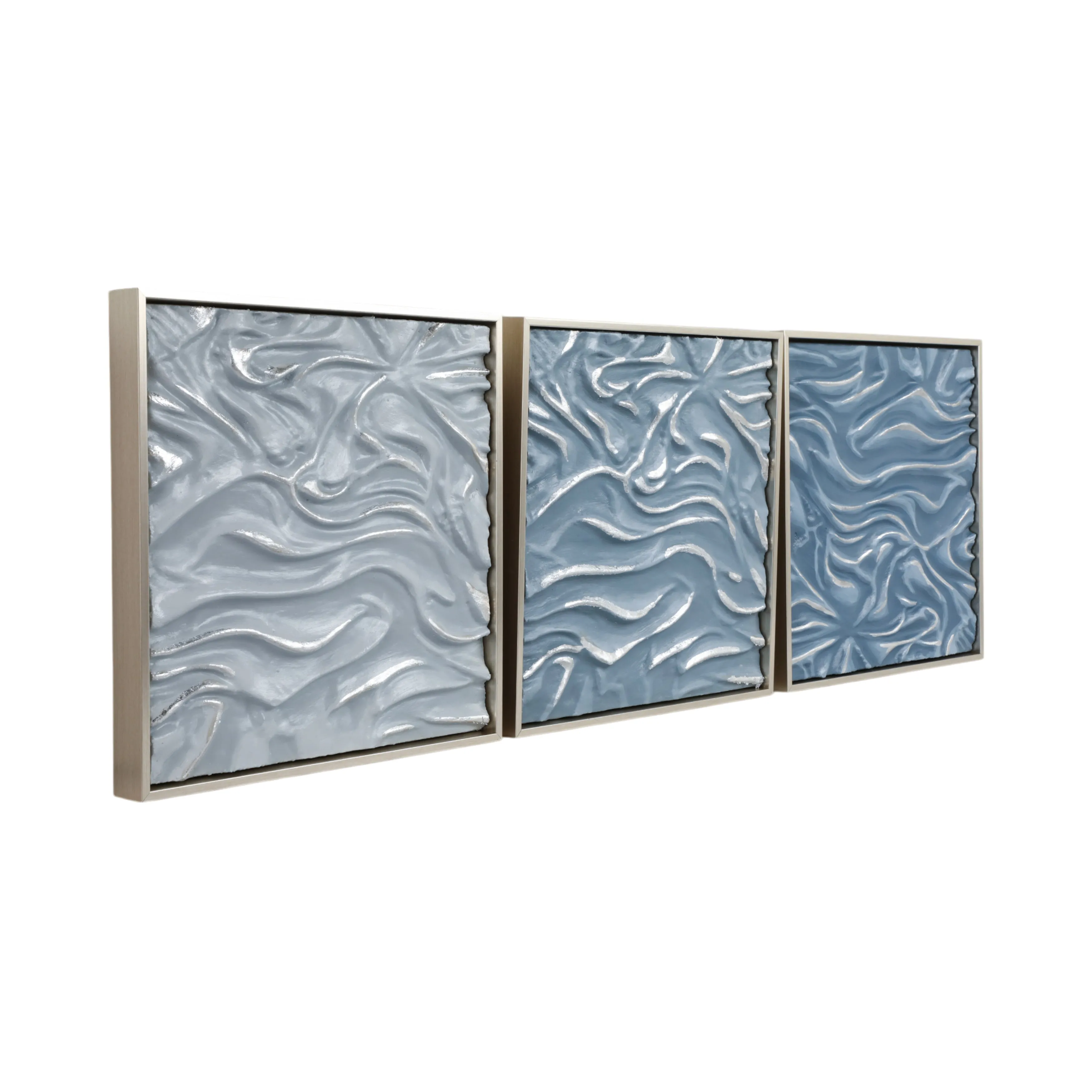S/3 20" Augustine Blue Dimensional Wall Decor