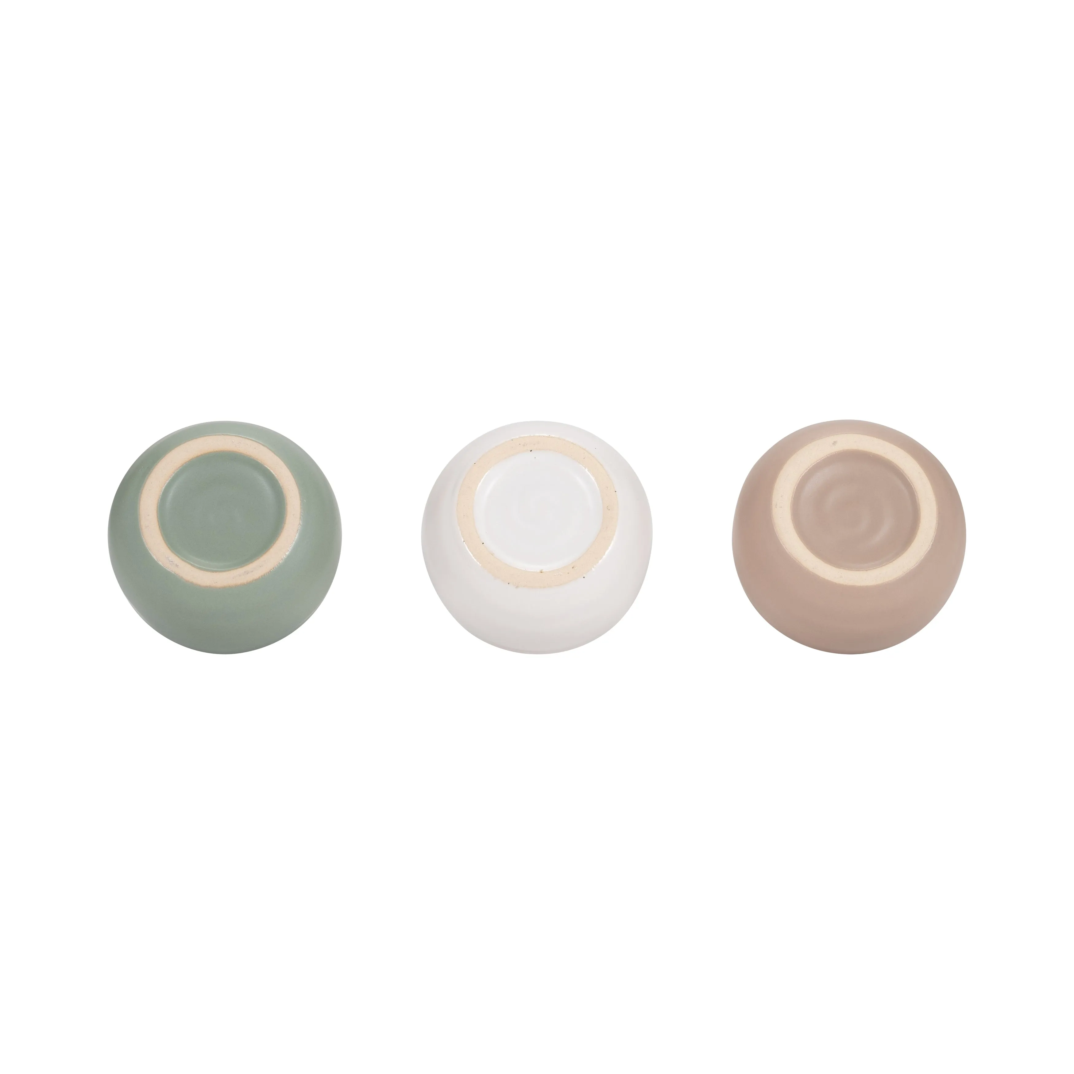 S/3 MATTE BUD VASES, CREME/DRK SAGE/COTTON WHITE