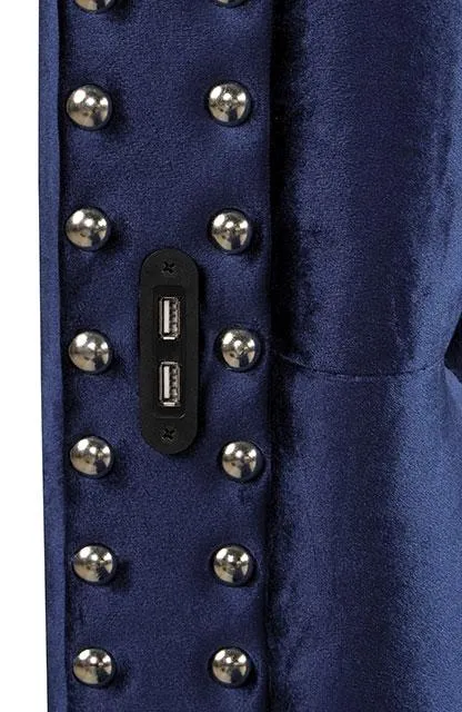SANSOM Queen Bed, Blue