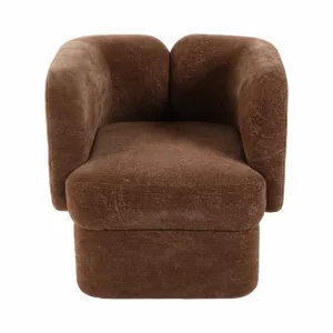 SHELTER-BACK ACCENT CHAIR, BROWN