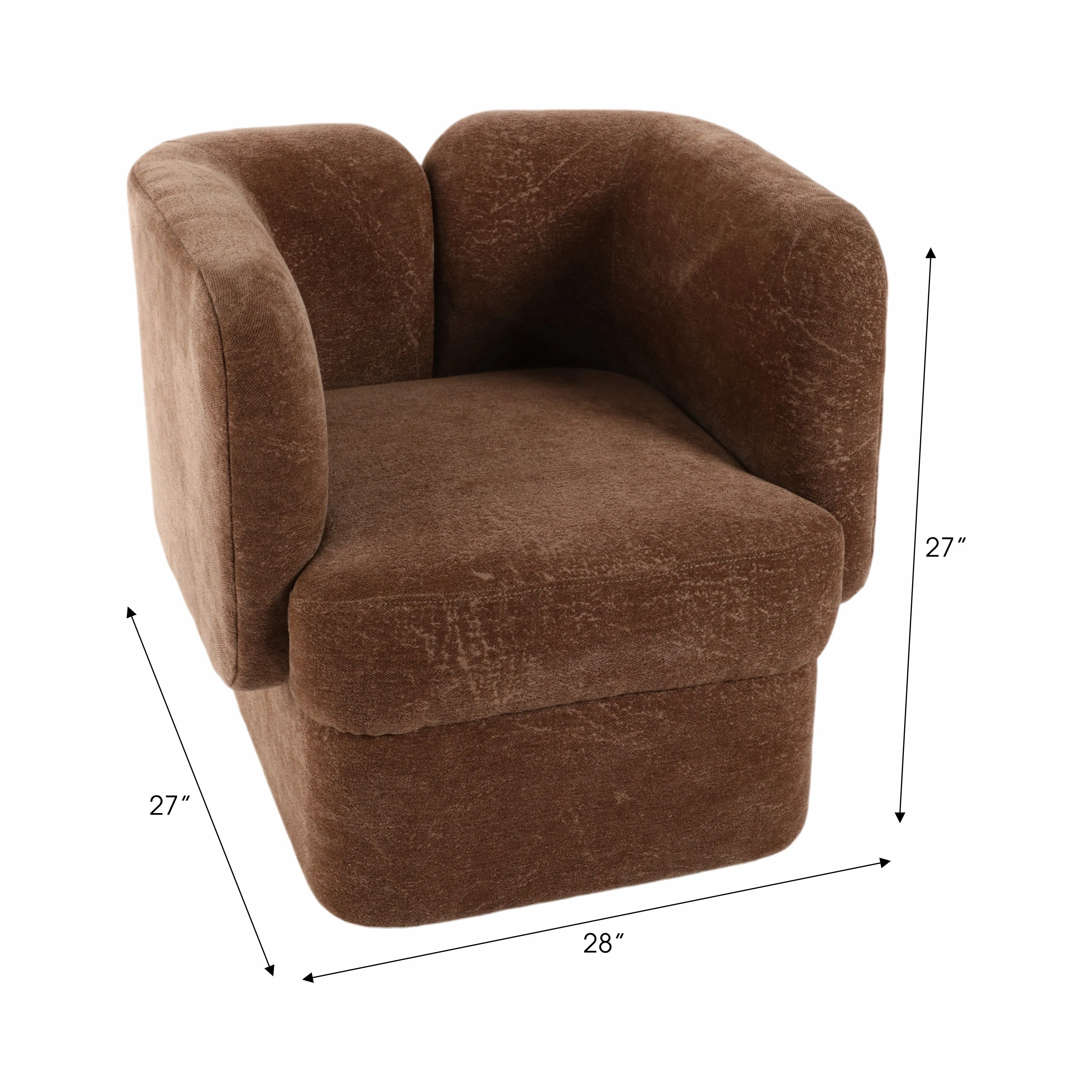 SHELTER-BACK ACCENT CHAIR, BROWN