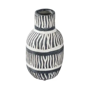 Tan and Black Ceramic Vase