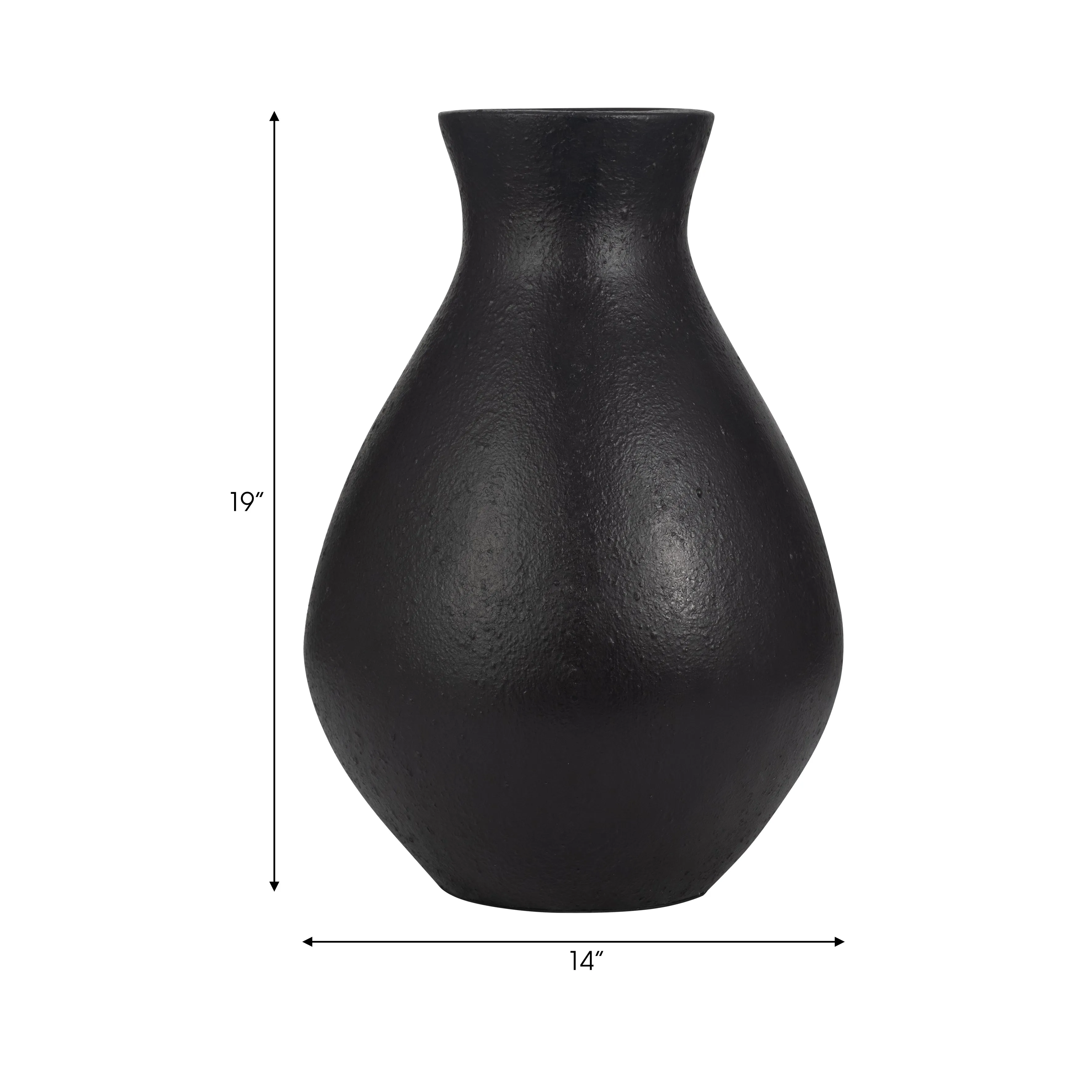 TERRACOTTA, 19" ORGANIC VASE, BLACK