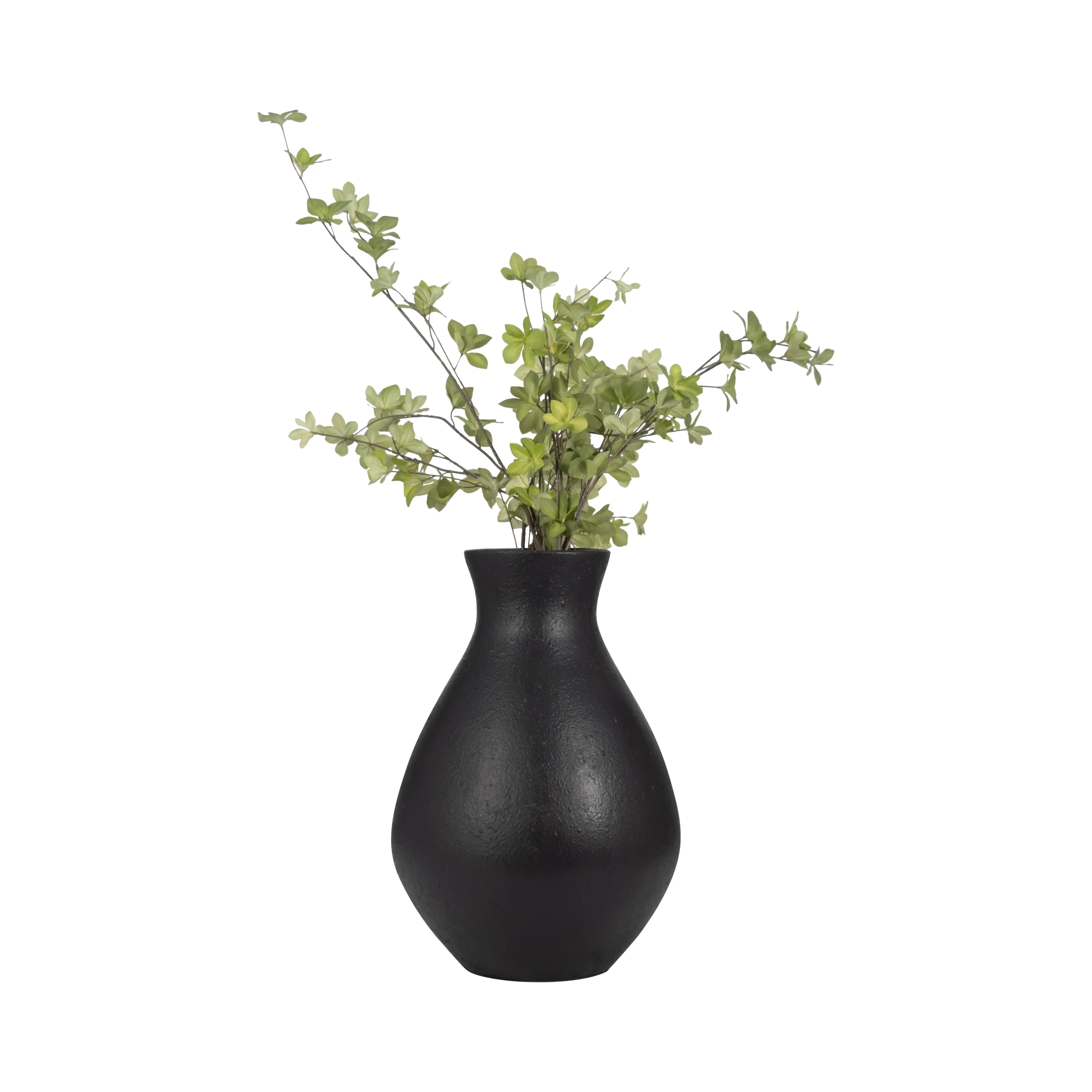 TERRACOTTA, 19" ORGANIC VASE, BLACK
