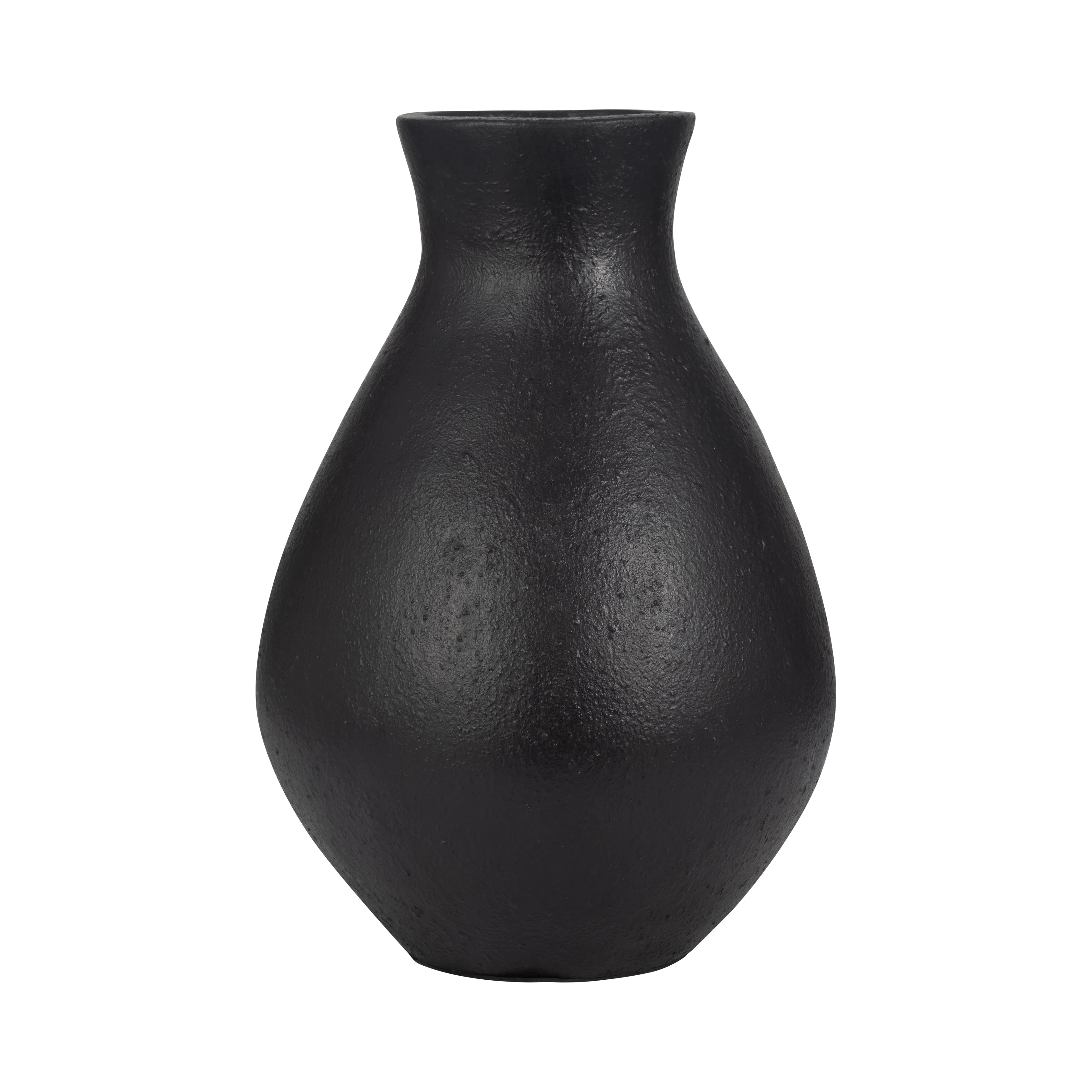 TERRACOTTA, 19" ORGANIC VASE, BLACK