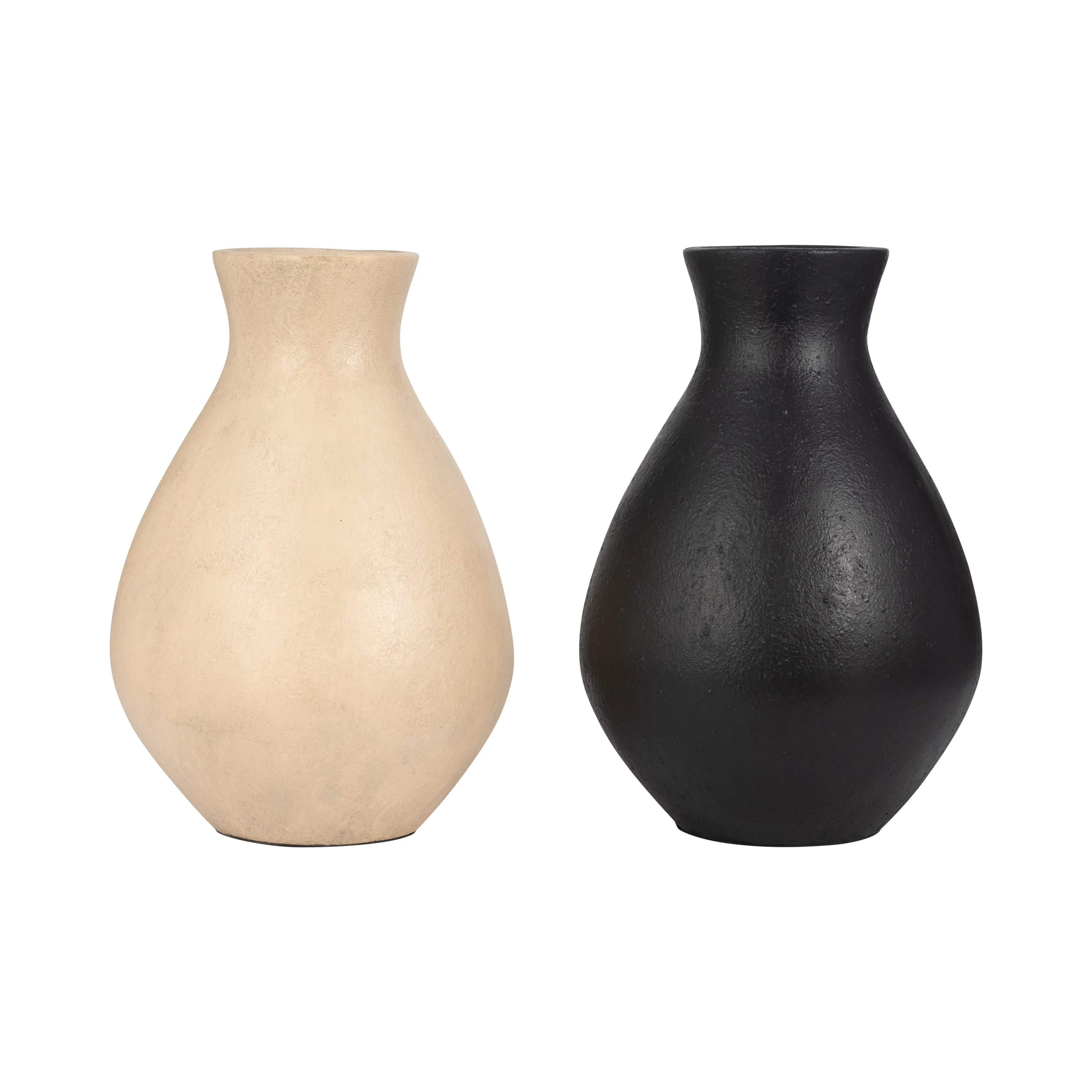 TERRACOTTA, 19" ORGANIC VASE, BLACK