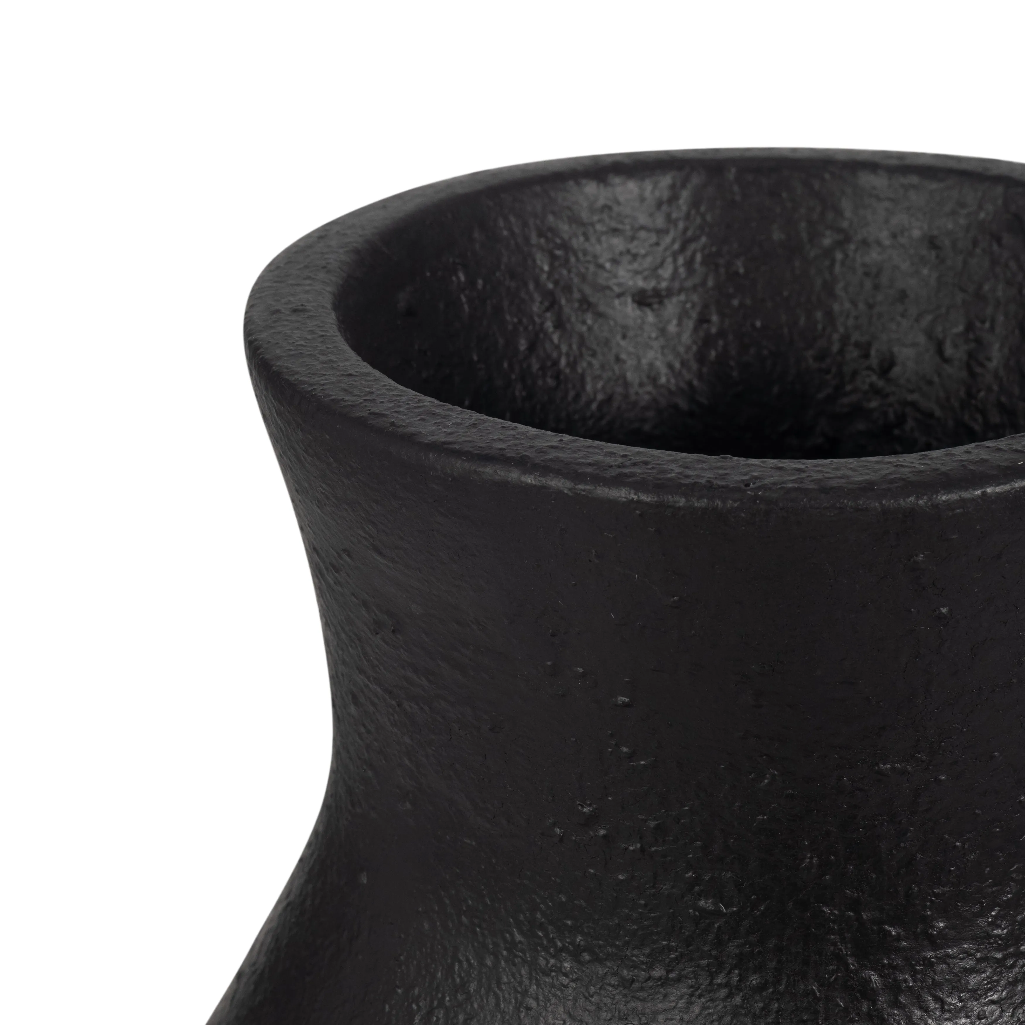 TERRACOTTA, 19" ORGANIC VASE, BLACK