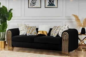 Three-Seater Sofa from Maiden Home, Black - 220x75x75 cm M110453319