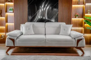 Three-Seater Sofa from Miden Home - White - 220x75x75 cm M110453444