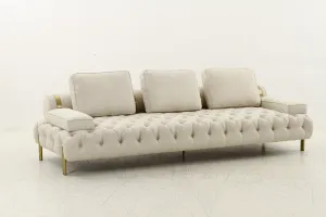 Tufting Beige 3 Seater Sofa