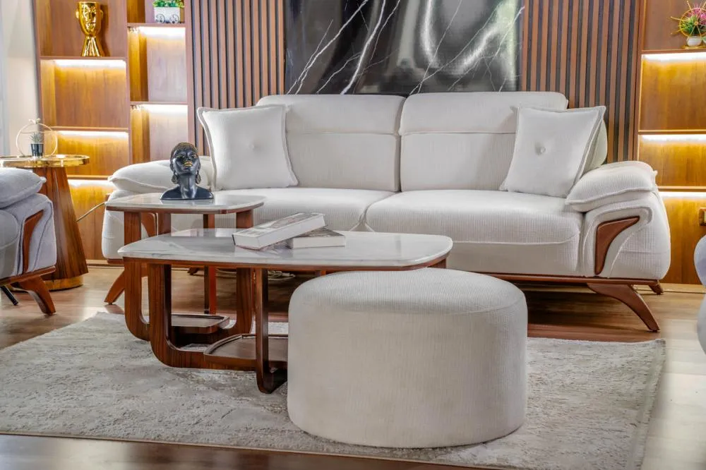 Two-Seater Sofa from Miden Home - White - 190x75x75 cm M110453443