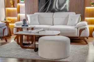 Two-Seater Sofa from Miden Home - White - 190x75x75 cm M110453443