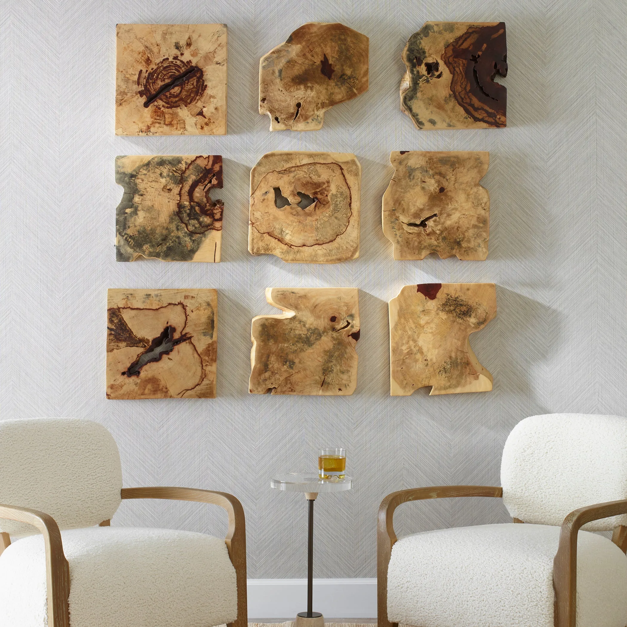 Uttermost Bahati Wood Wall Dcor In Natural, S/9