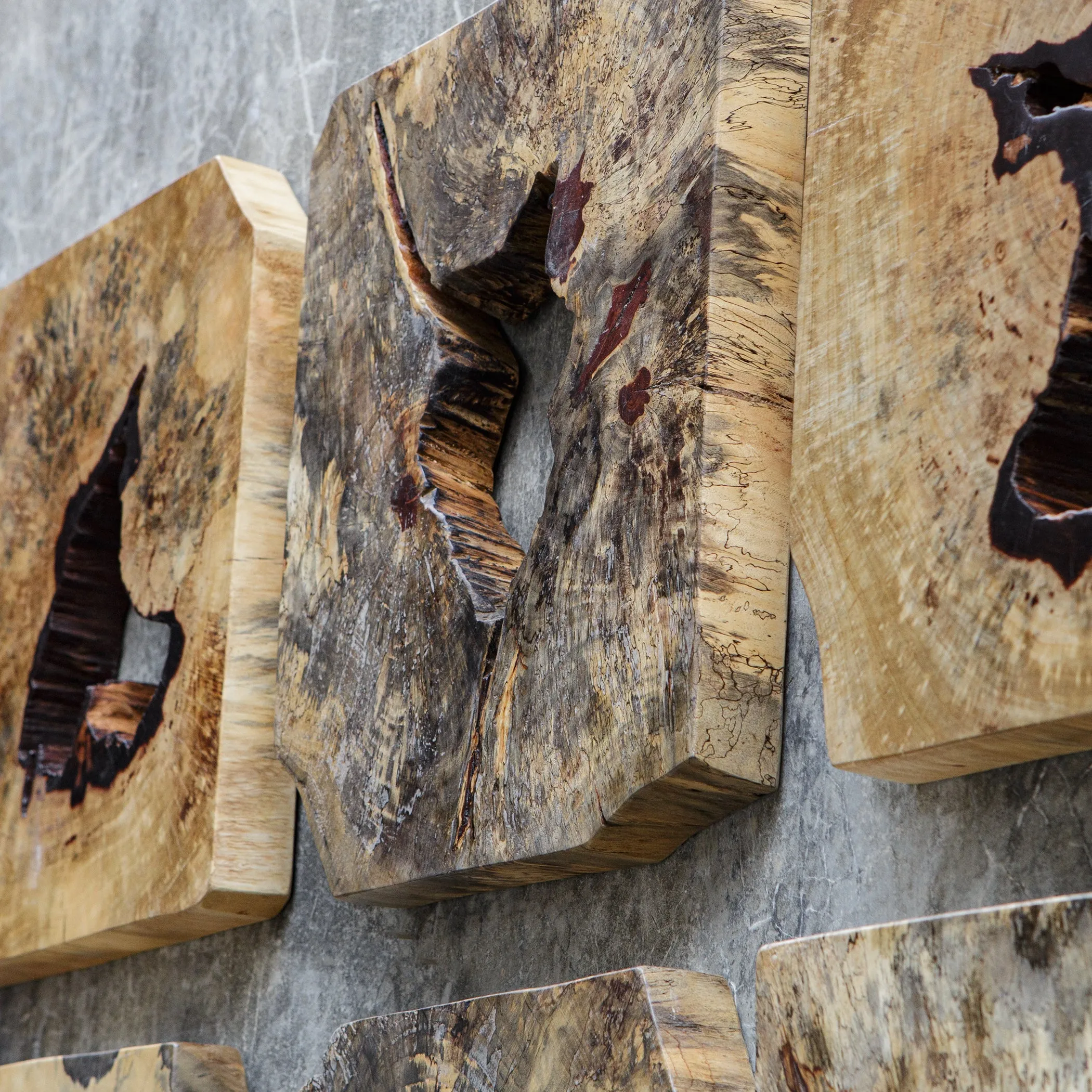 Uttermost Bahati Wood Wall Dcor In Natural, S/9