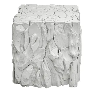 Uttermost Teak Root White Bunching Cube