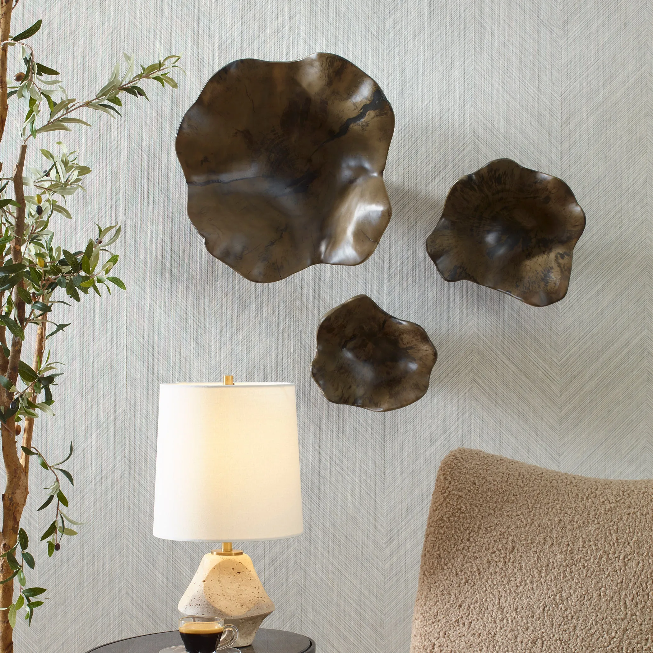 Uttermost Two Wood Wall Dcor In Mocha, S/3