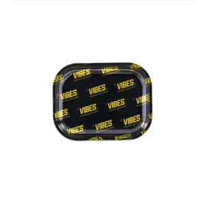 Vibes - Aluminum Tray - Small - Black & Gold Vibes