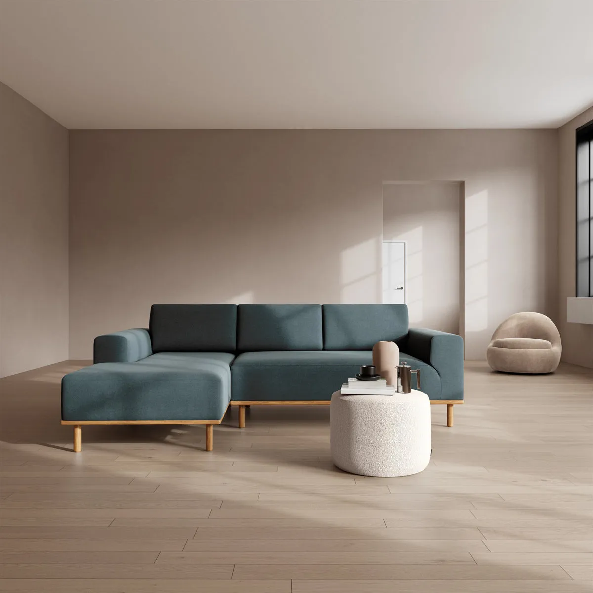 Vilmar Fabric Left Chaise Sofa