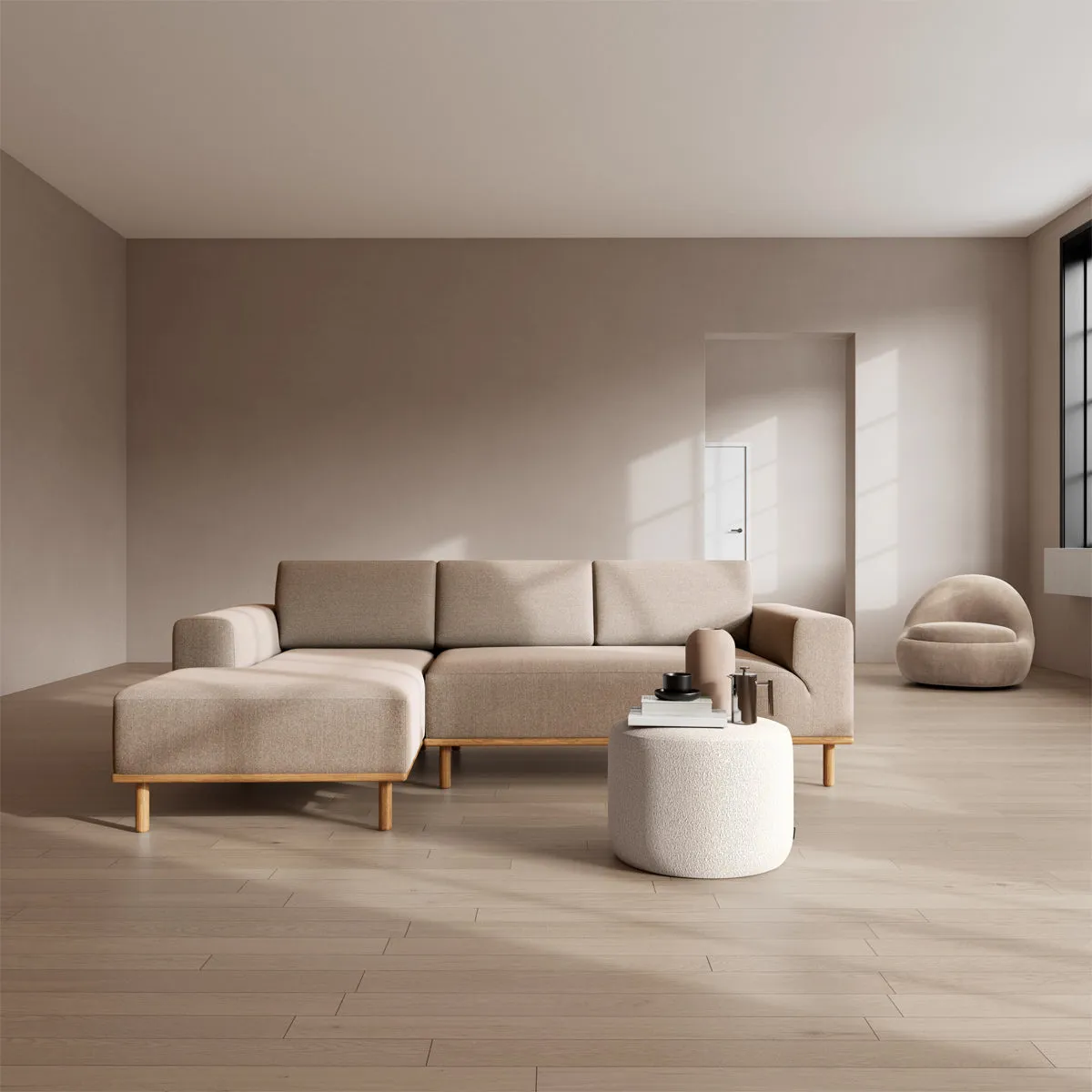 Vilmar Fabric Left Chaise Sofa