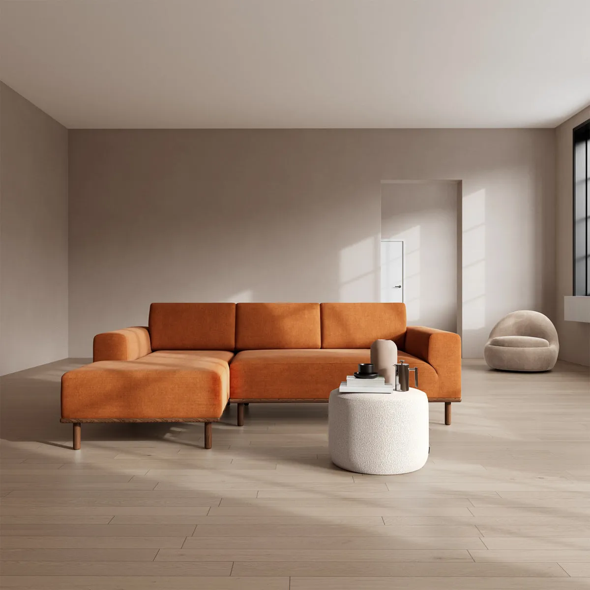 Vilmar Fabric Left Chaise Sofa