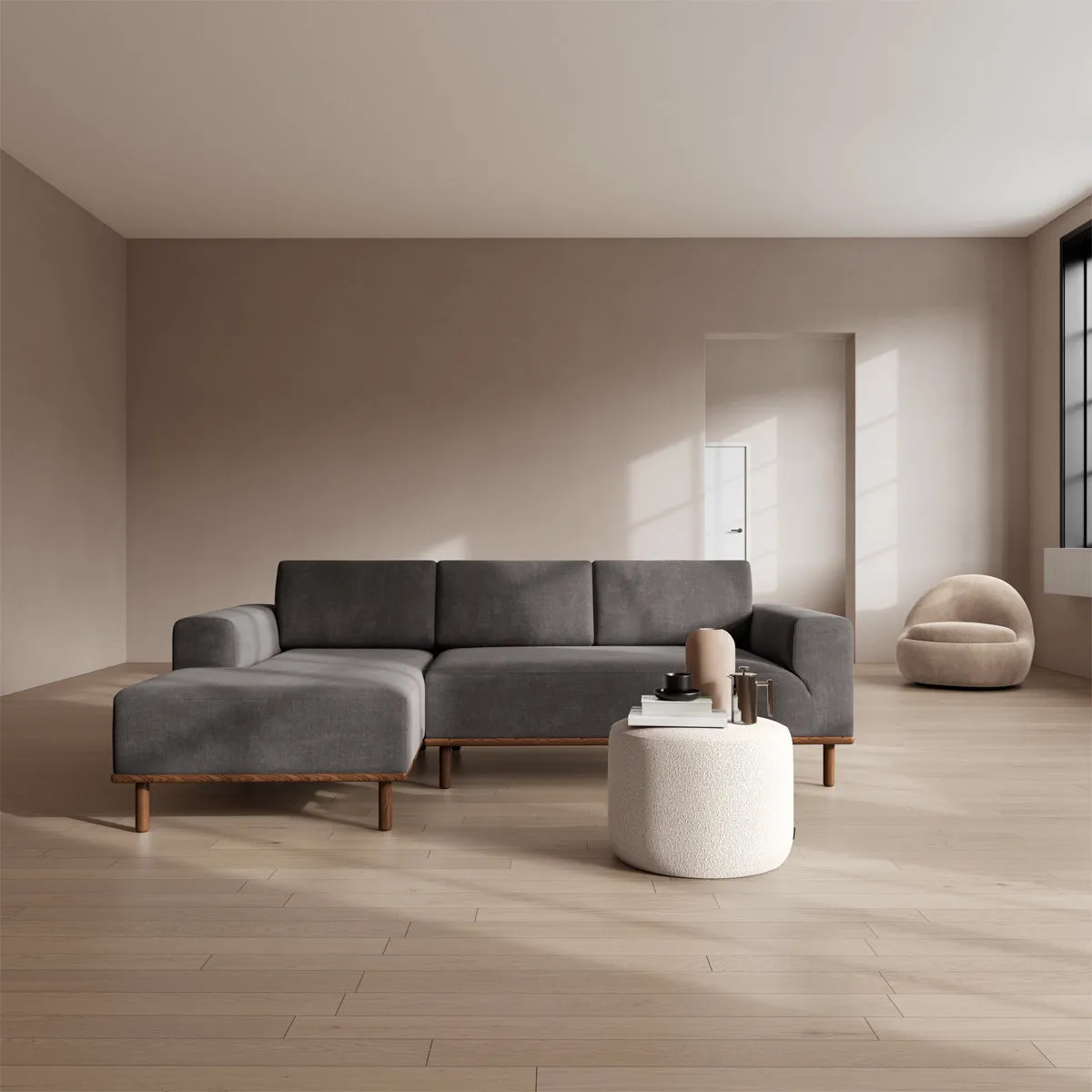 Vilmar Fabric Left Chaise Sofa