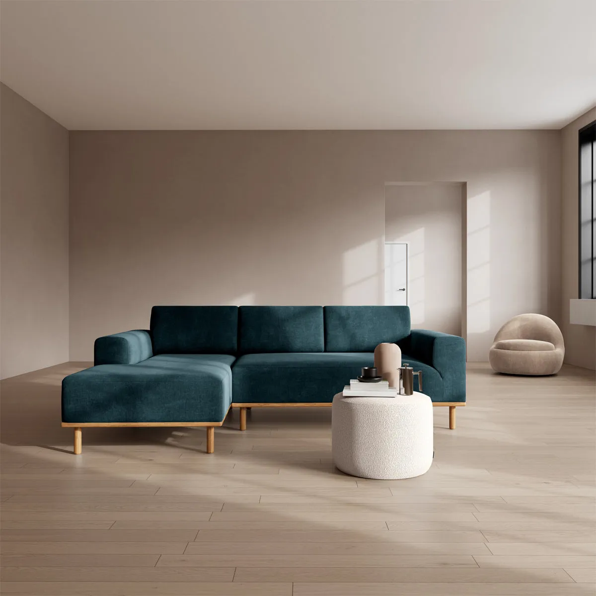 Vilmar Fabric Left Chaise Sofa