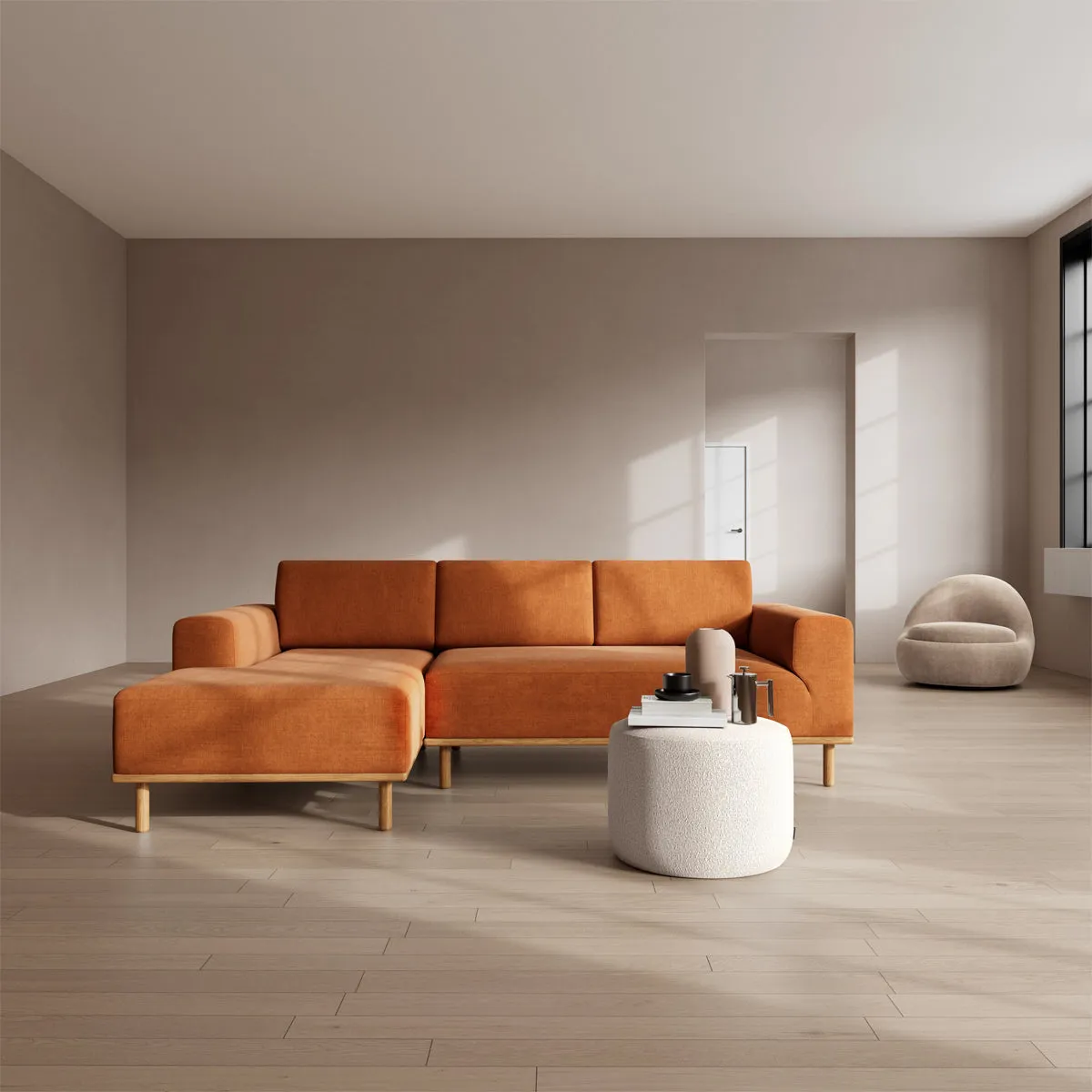 Vilmar Fabric Left Chaise Sofa