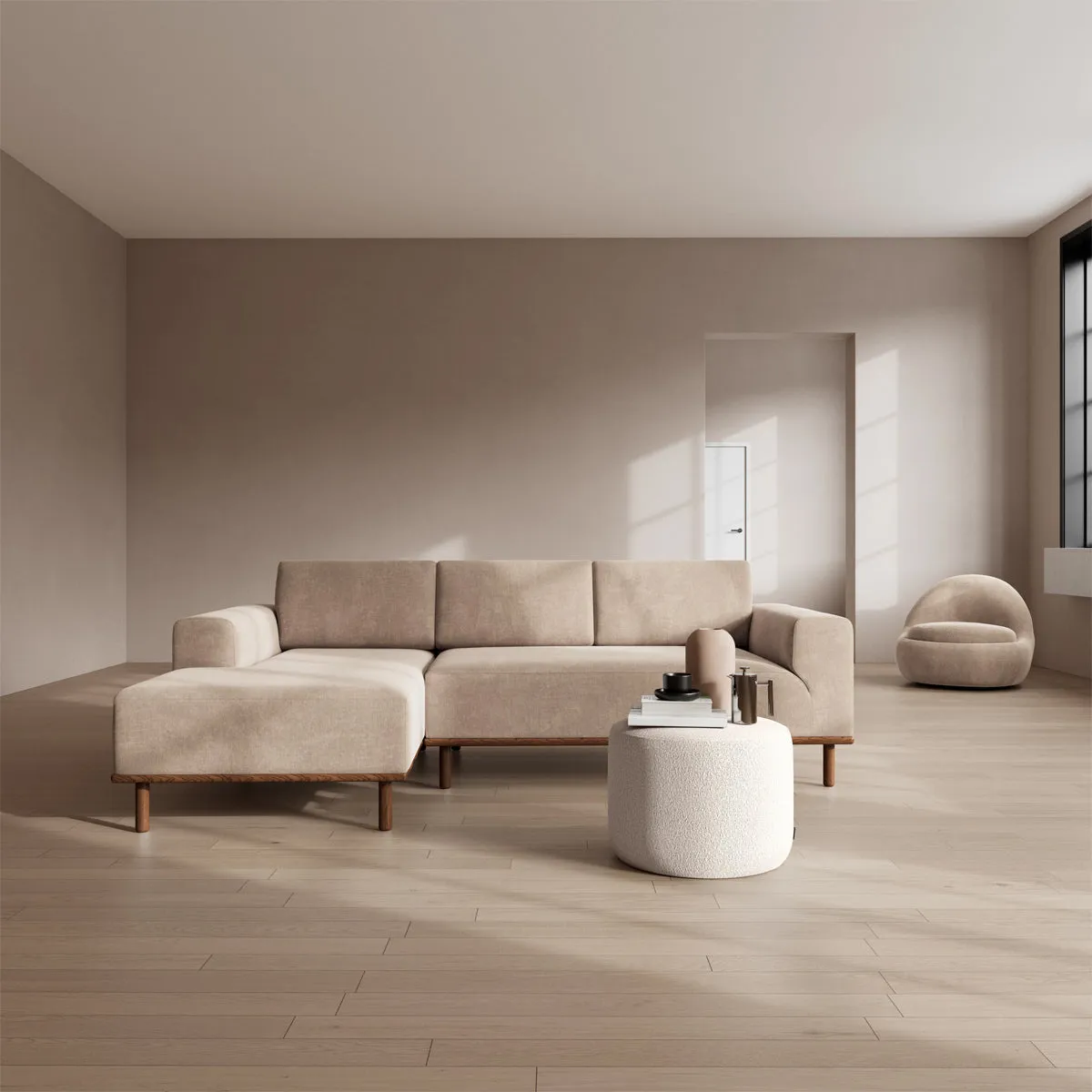 Vilmar Fabric Left Chaise Sofa