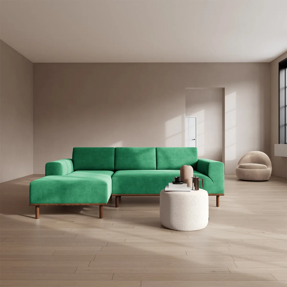 Vilmar Fabric Left Chaise Sofa